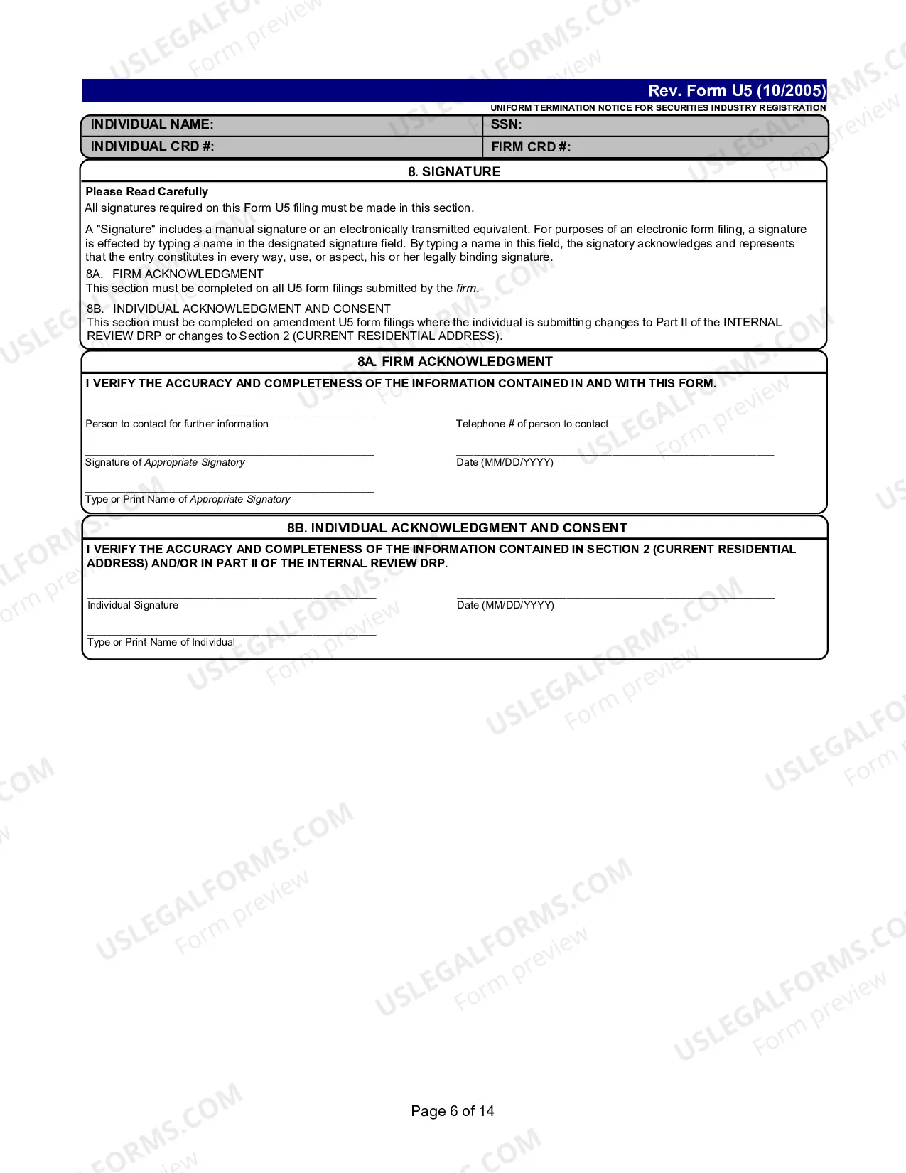 Preview Uniform Termination Notice For Securities Industry Registration