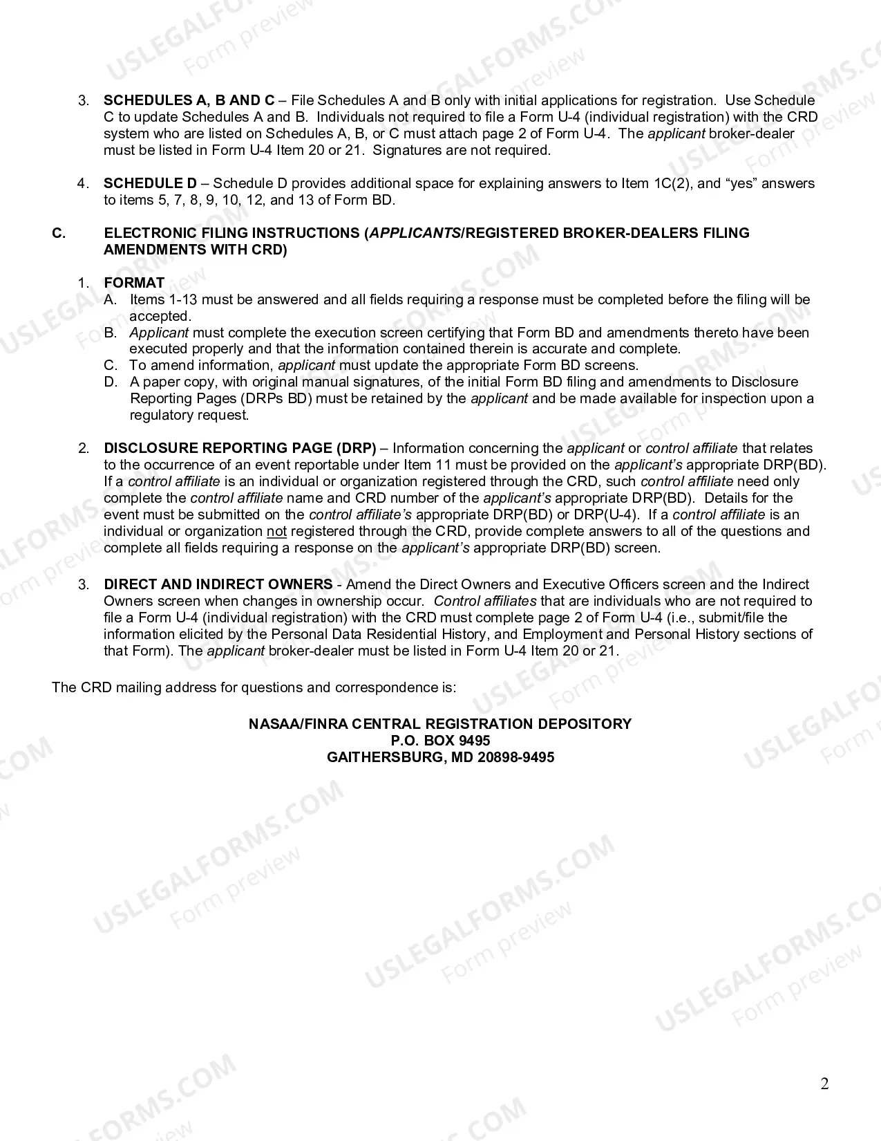 Preview Uniform Application for Broker-Dealer Registration (Form BD)