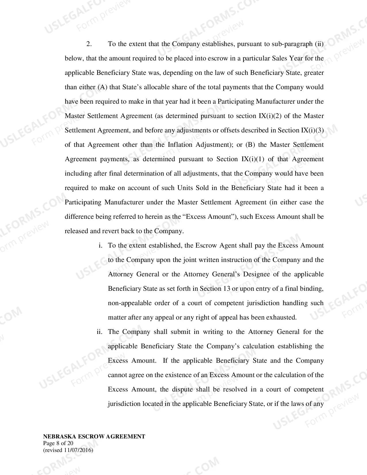 Preview Current Non-Participating Manufacturer Escrow Agreement
