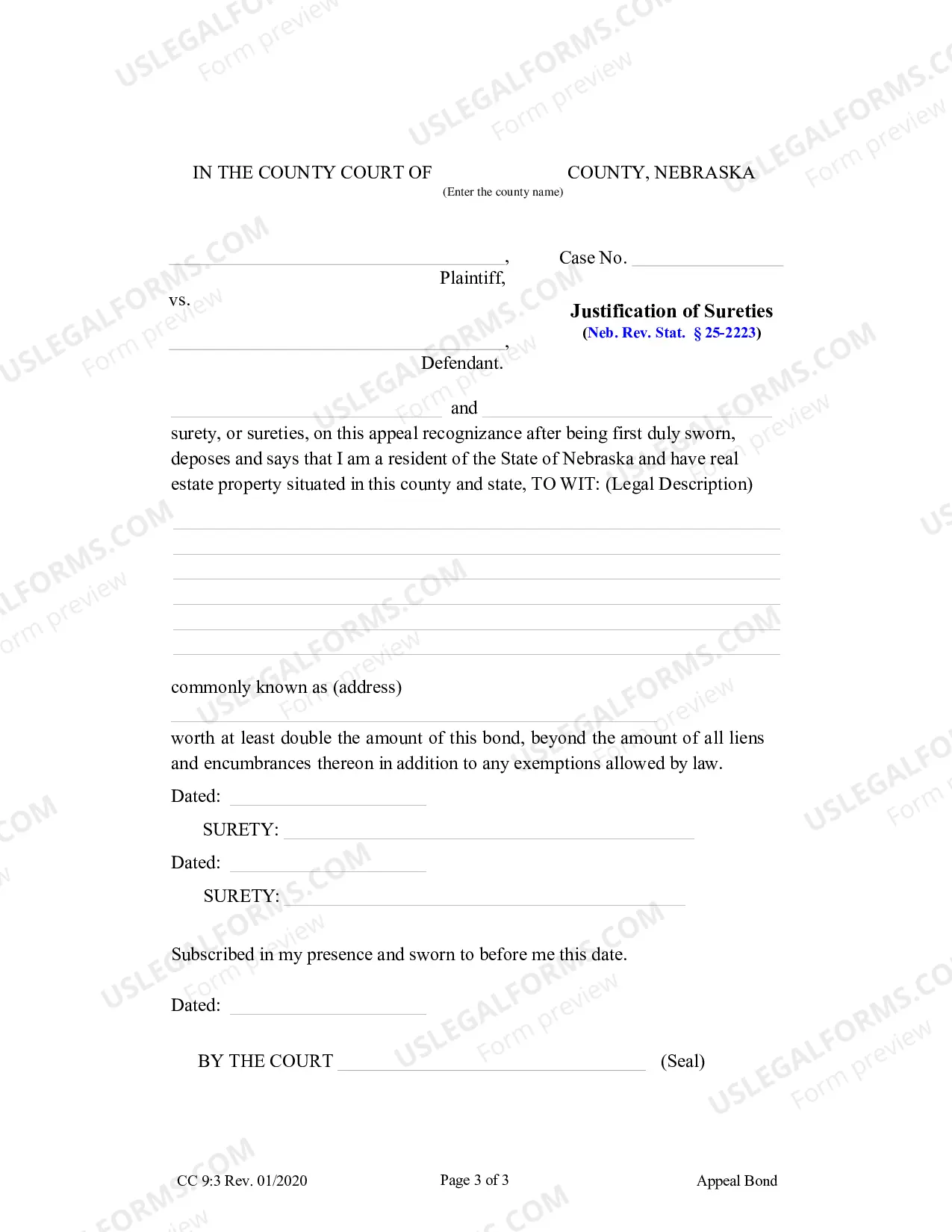 Preview Appeal Bond (Small Claims)