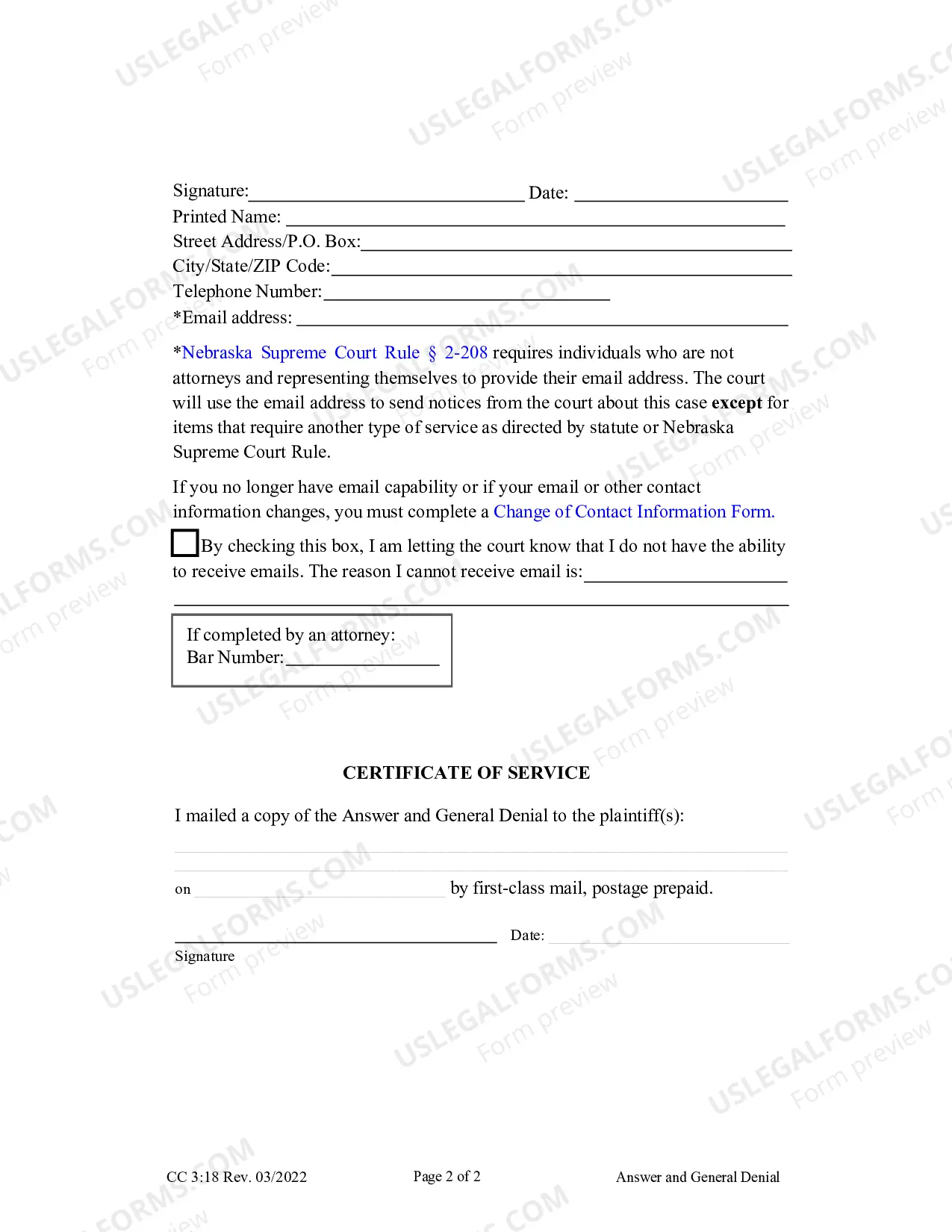 Preview Answer And General Denial