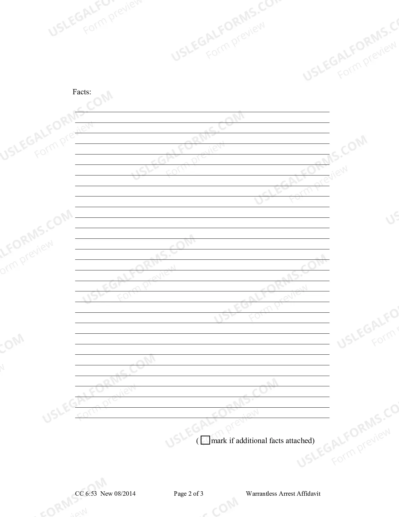 Preview Warrantless Arrest Affidavit