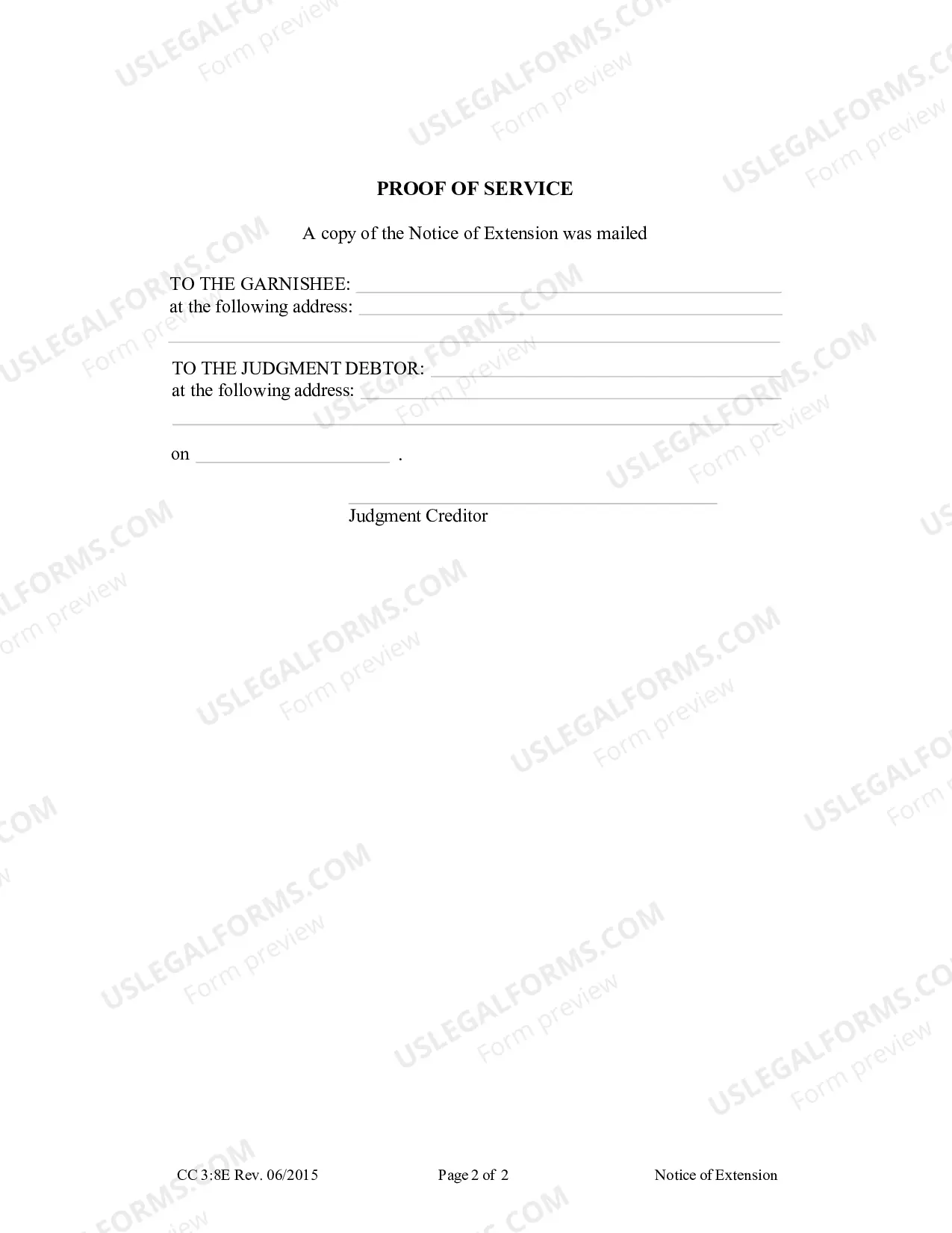 Preview Notice of Extension