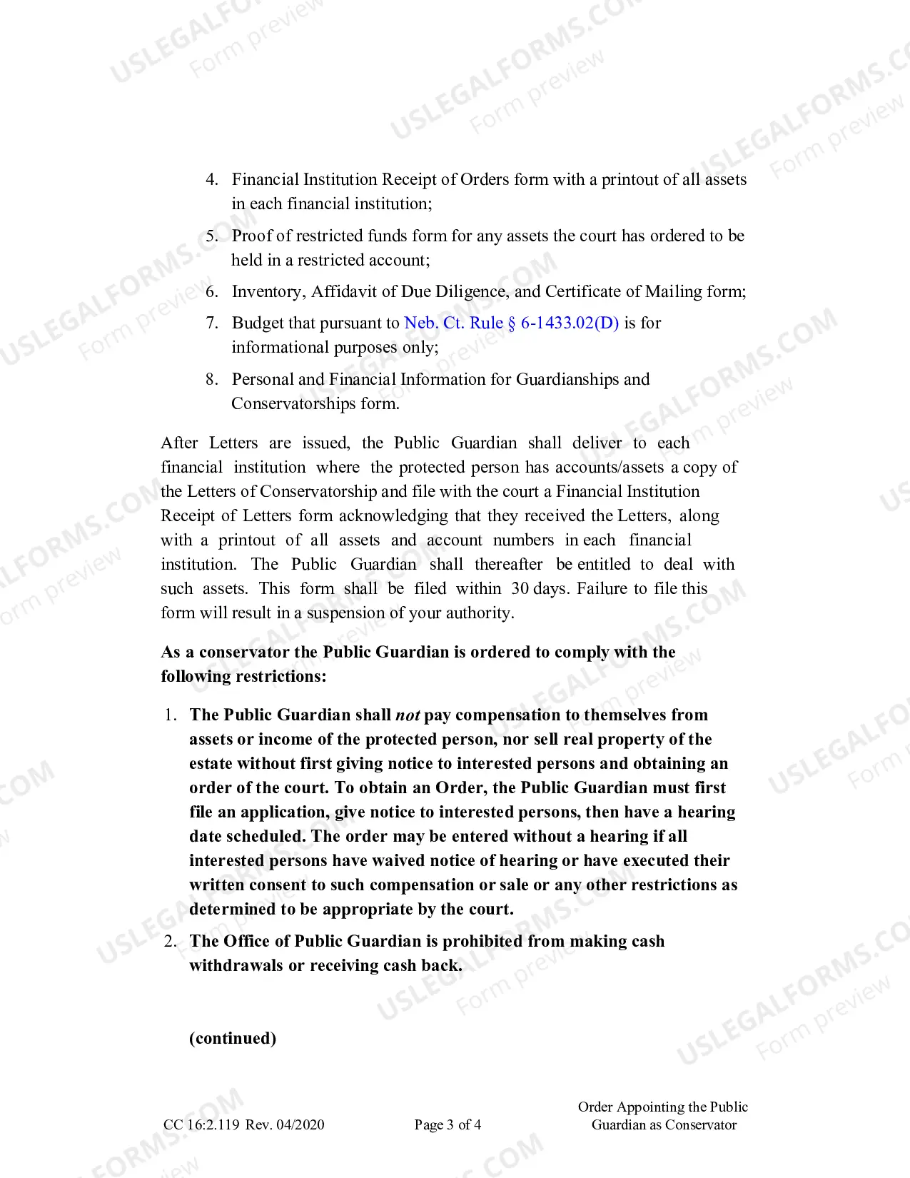 Preview Order Appointing Conservator