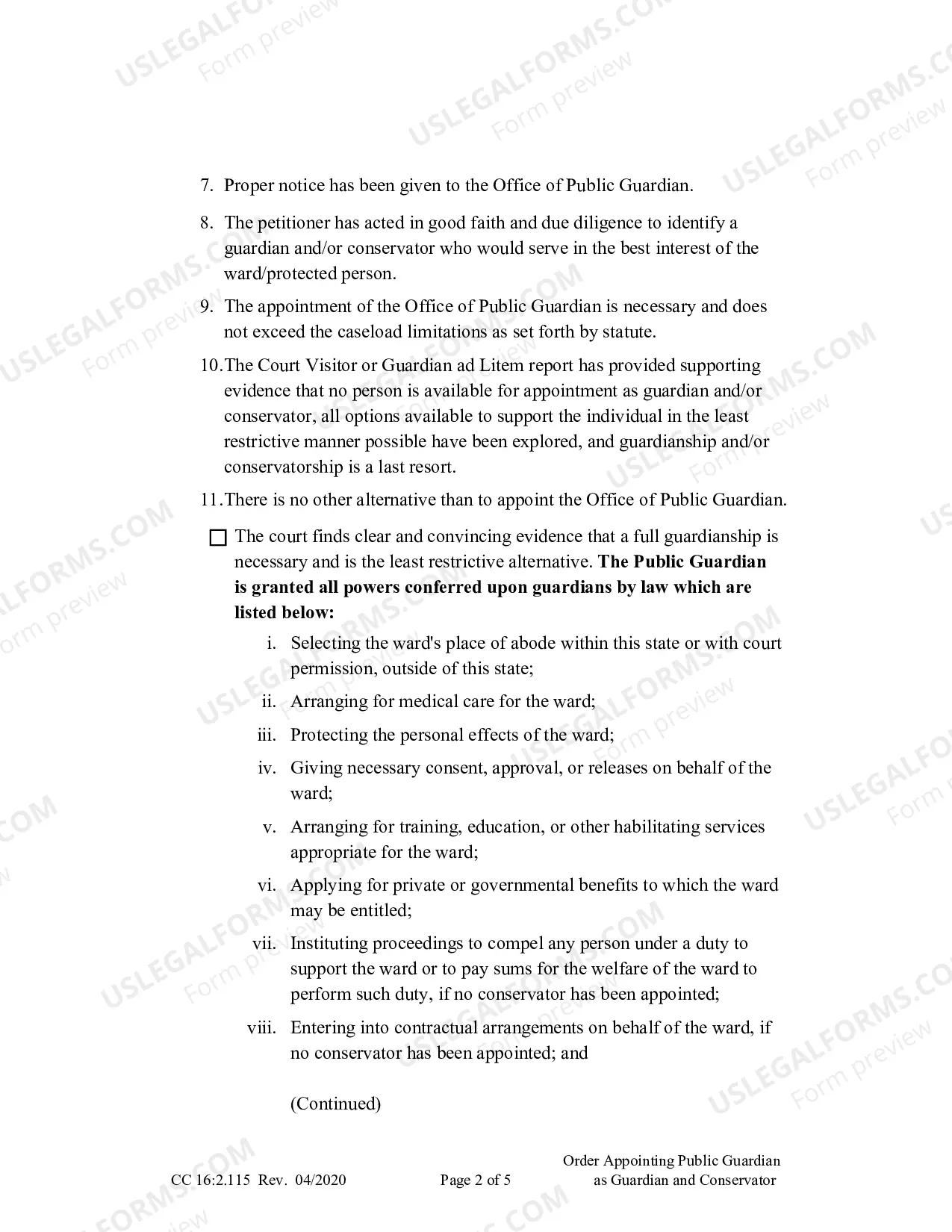 Preview Order Appointing Guardian And Conservator