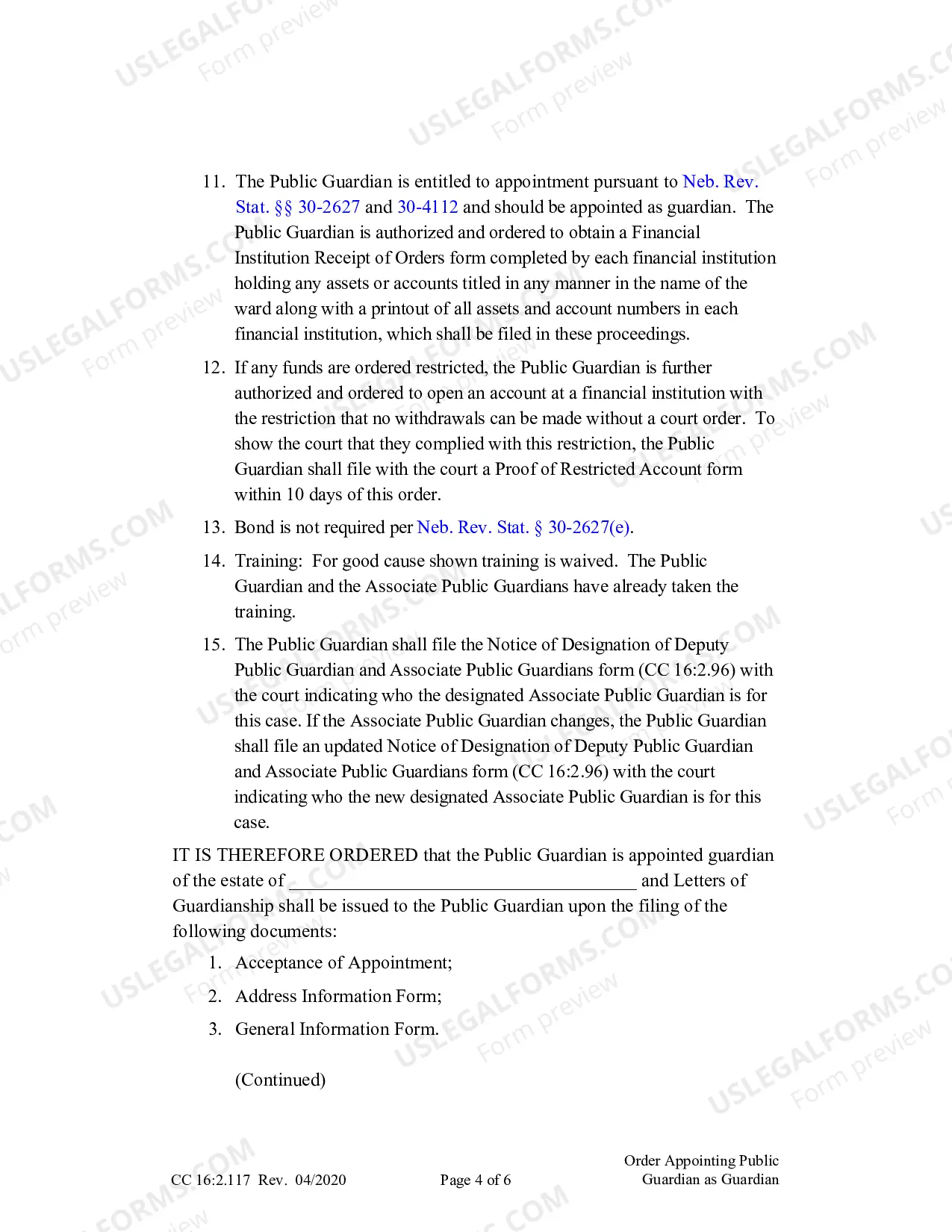 Preview Order Appointing The Public Guardian As Guardian