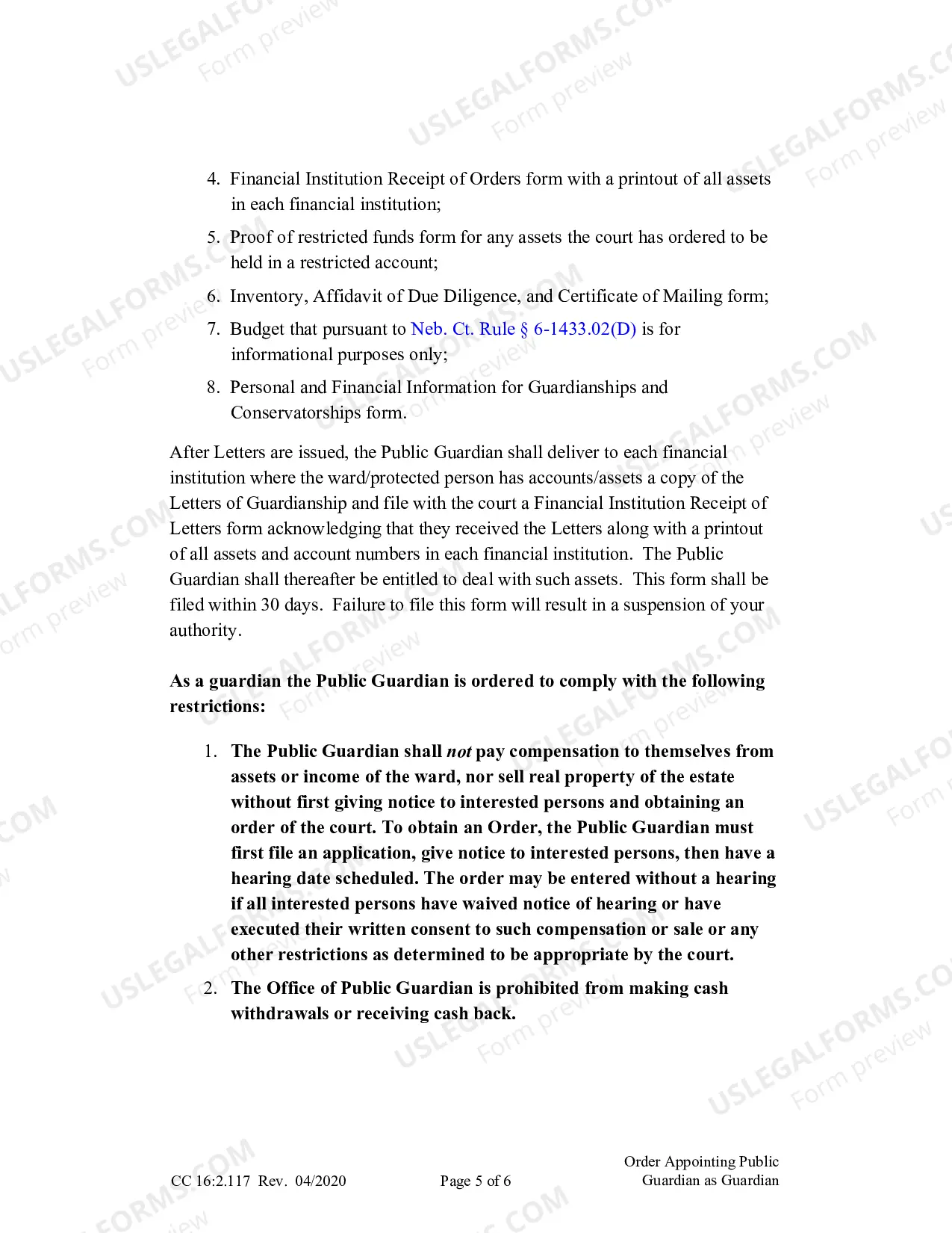 Preview Order Appointing The Public Guardian As Guardian