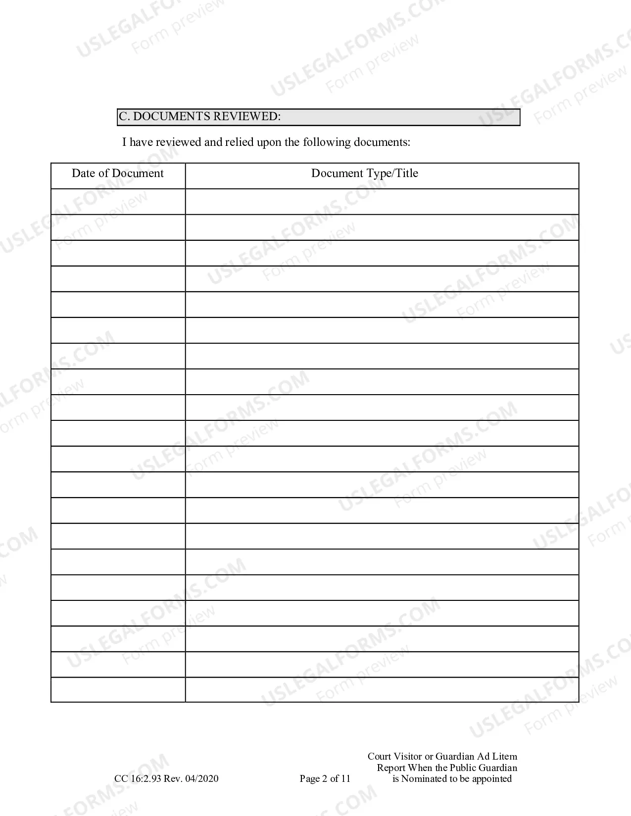 Preview Visitor Or Guardian Ad Litem Report When The Public Guardian Is Nominated To Be Appointed Confidential