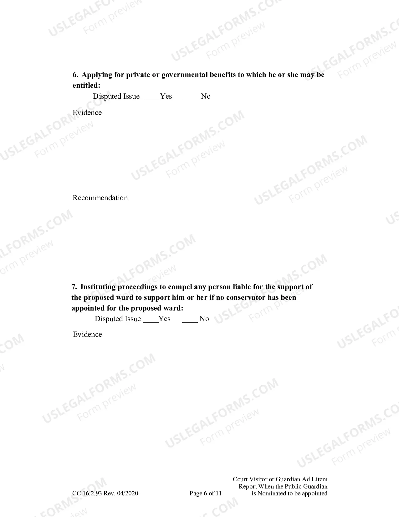 Preview Visitor Or Guardian Ad Litem Report When The Public Guardian Is Nominated To Be Appointed Confidential