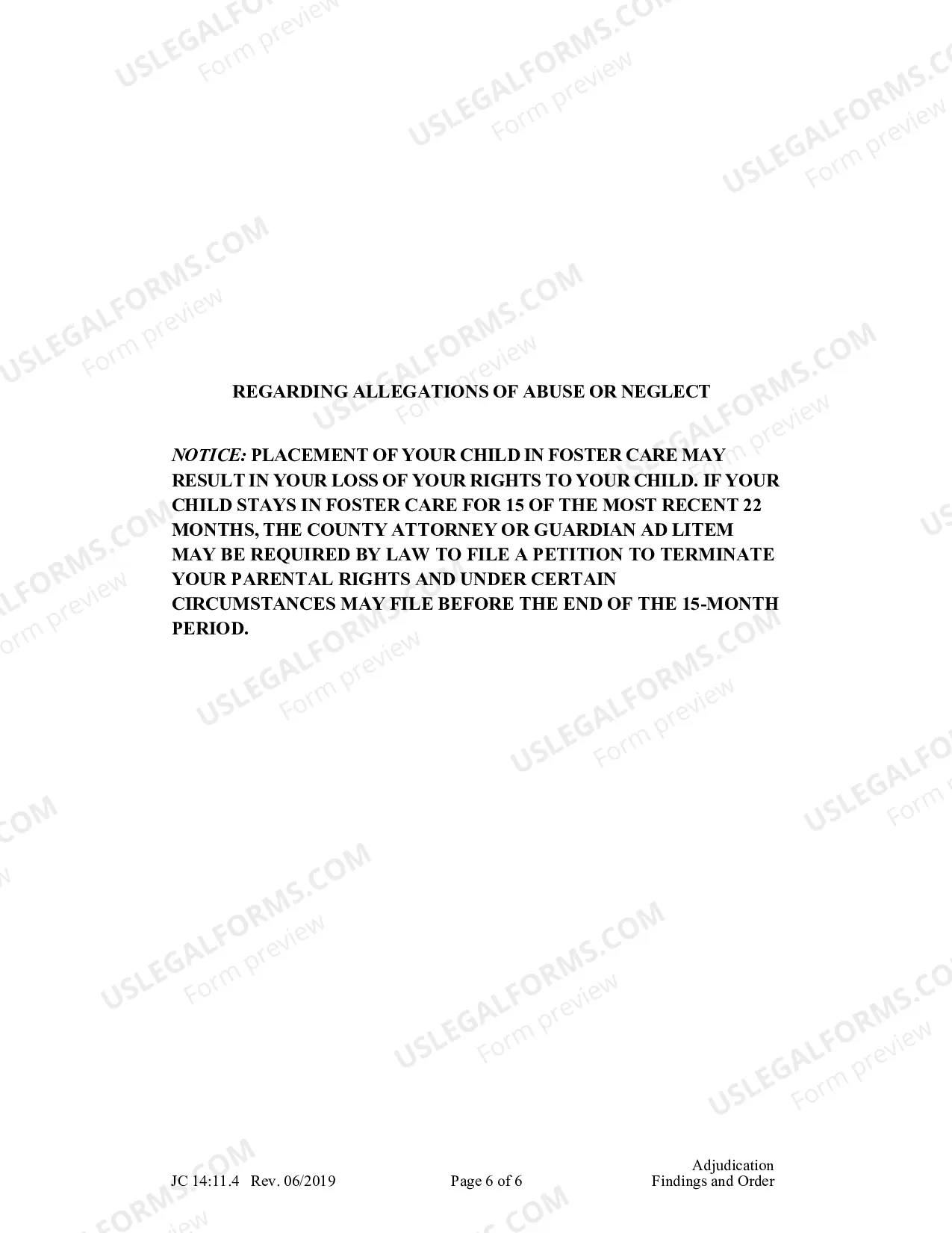 Preview Adjudication Findings And Order