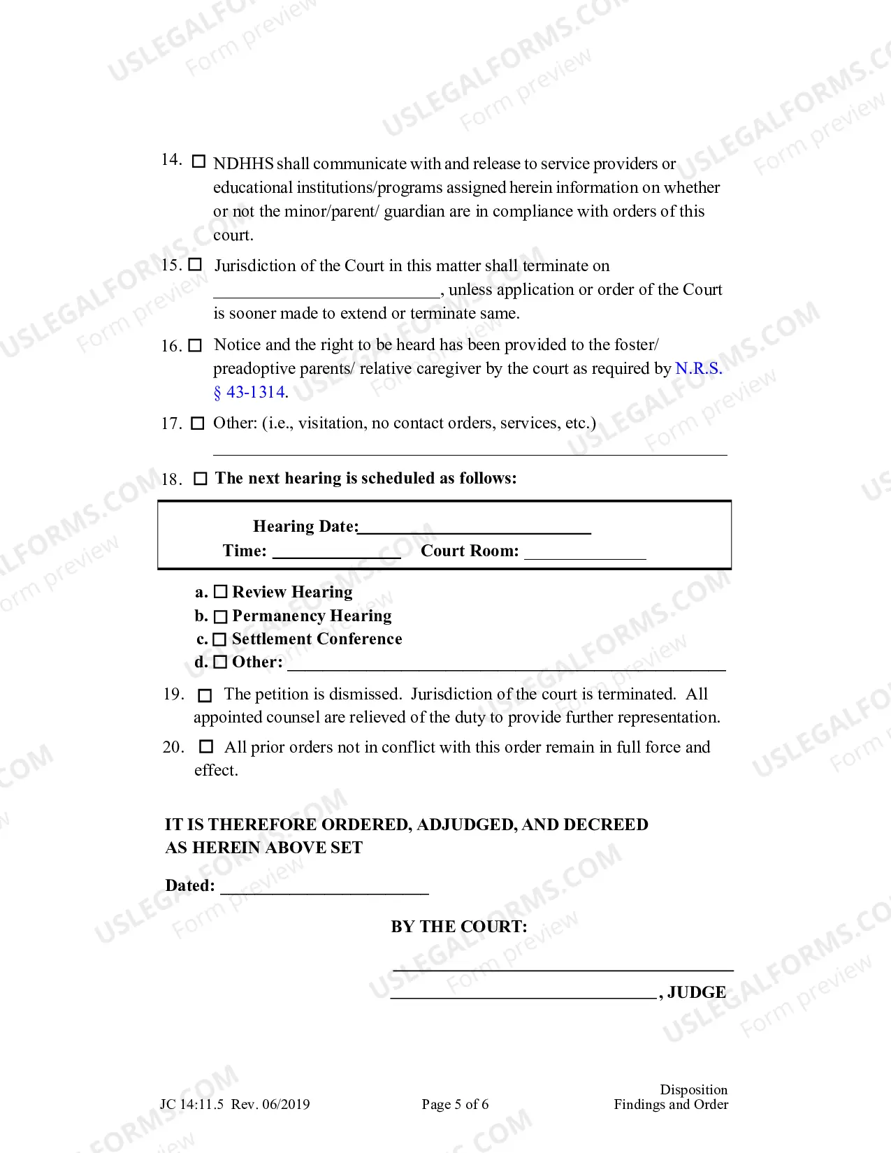 Preview Disposition Findings And Order