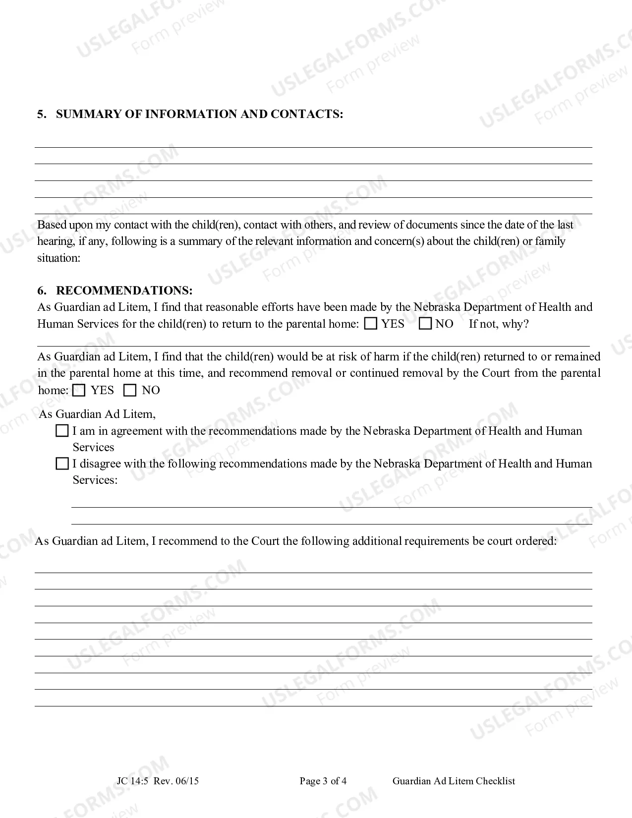 Preview Guardian Ad Litem Checklist