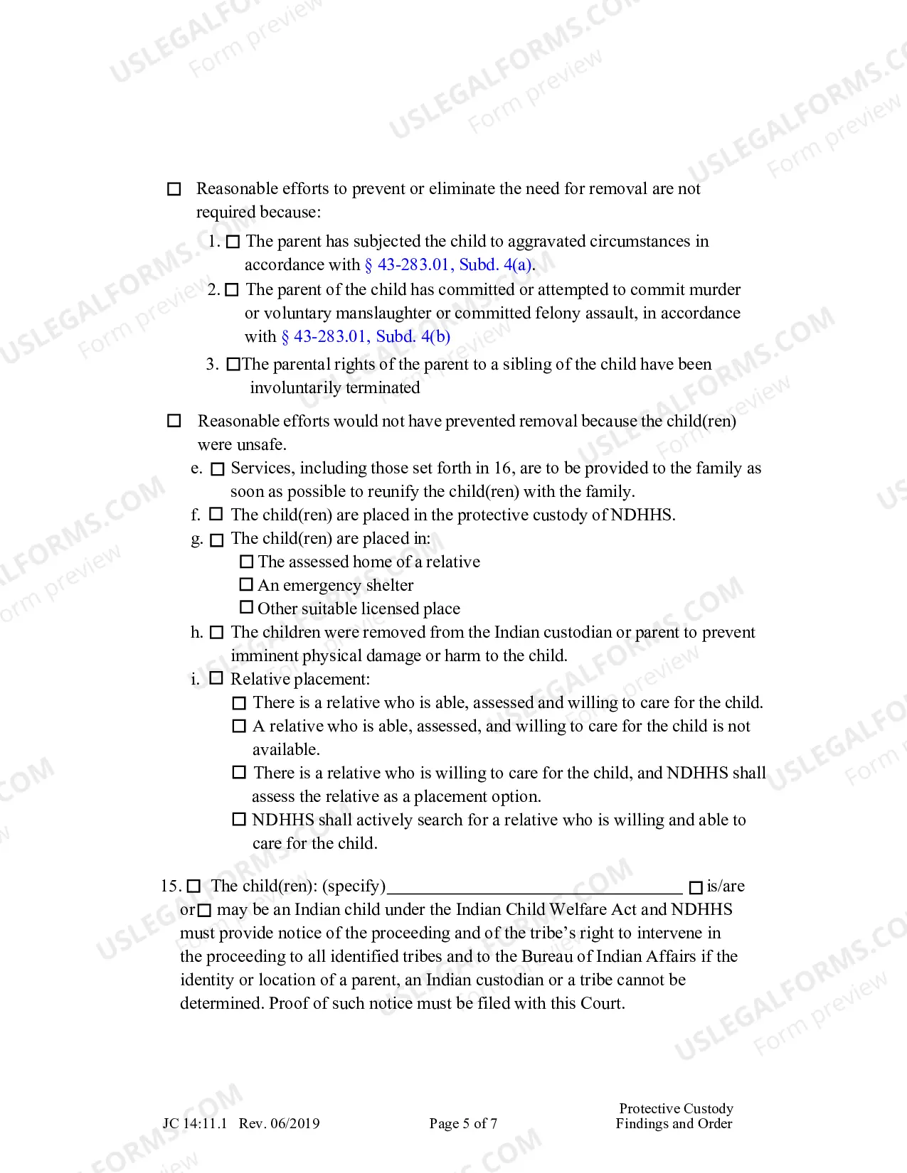 Preview Protective Custody Findings And Order