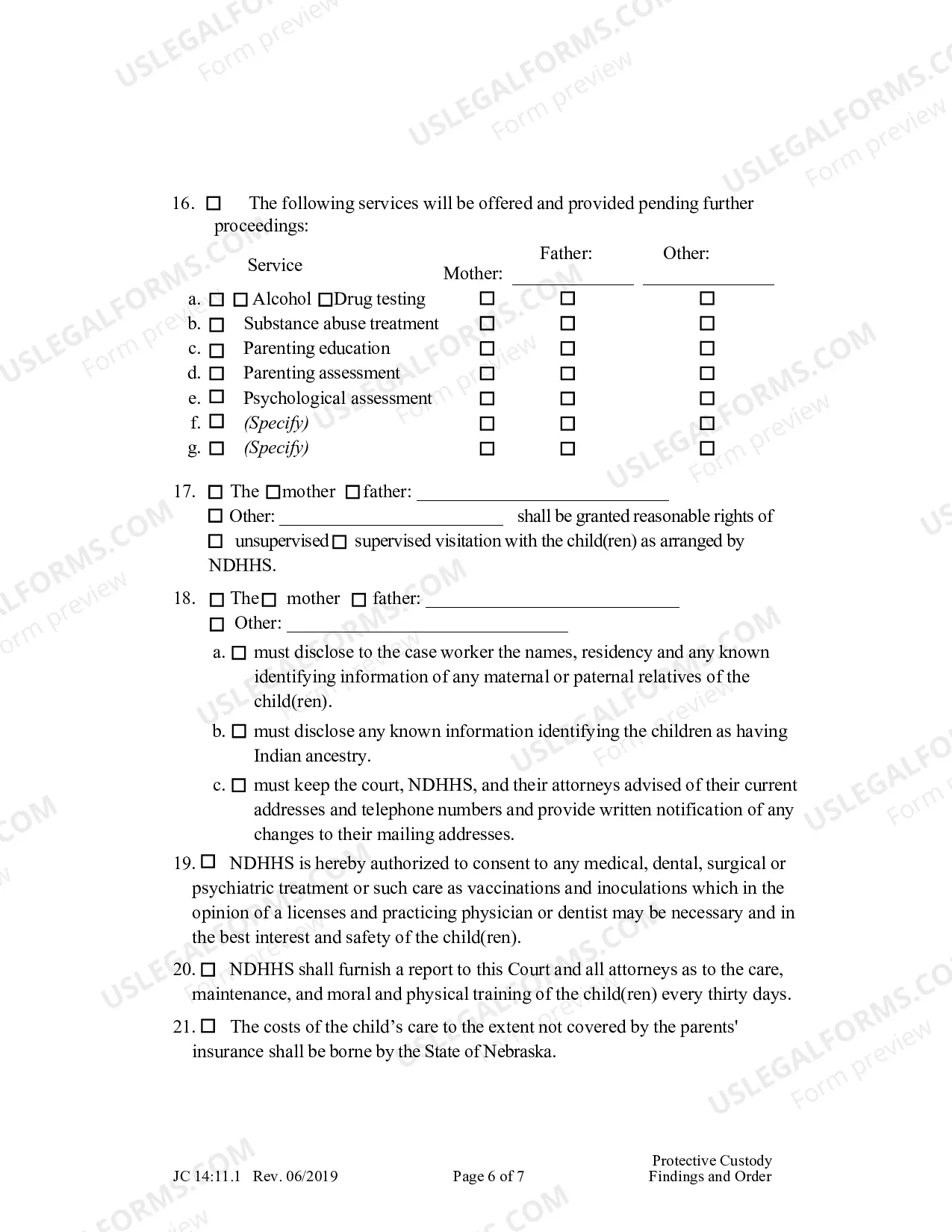 Preview Protective Custody Findings And Order