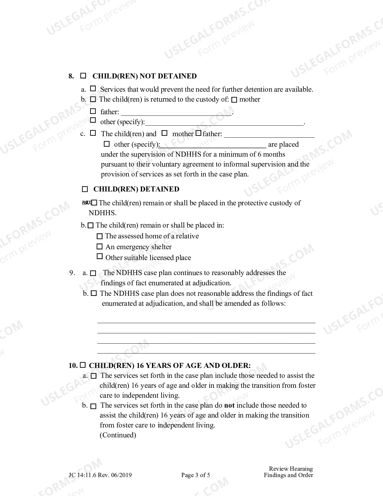Preview Review Hearing Findings And Order