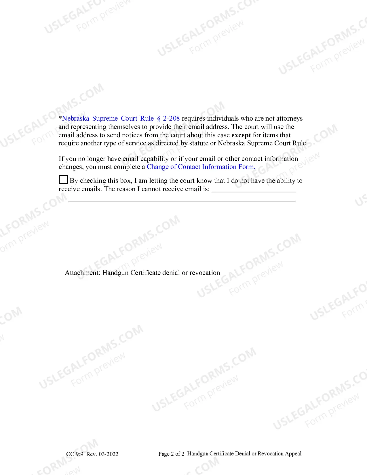 Preview Handgun Certificate Denial Or Revocation Appeal