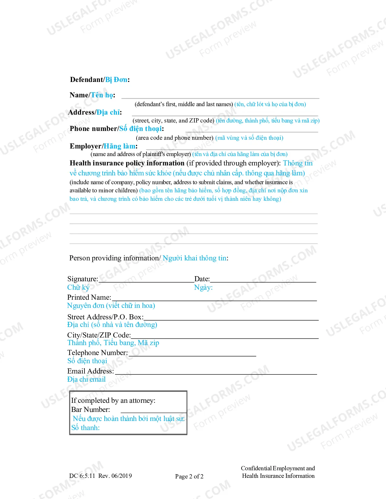 Preview Confidential Party Information (Vietnamese)