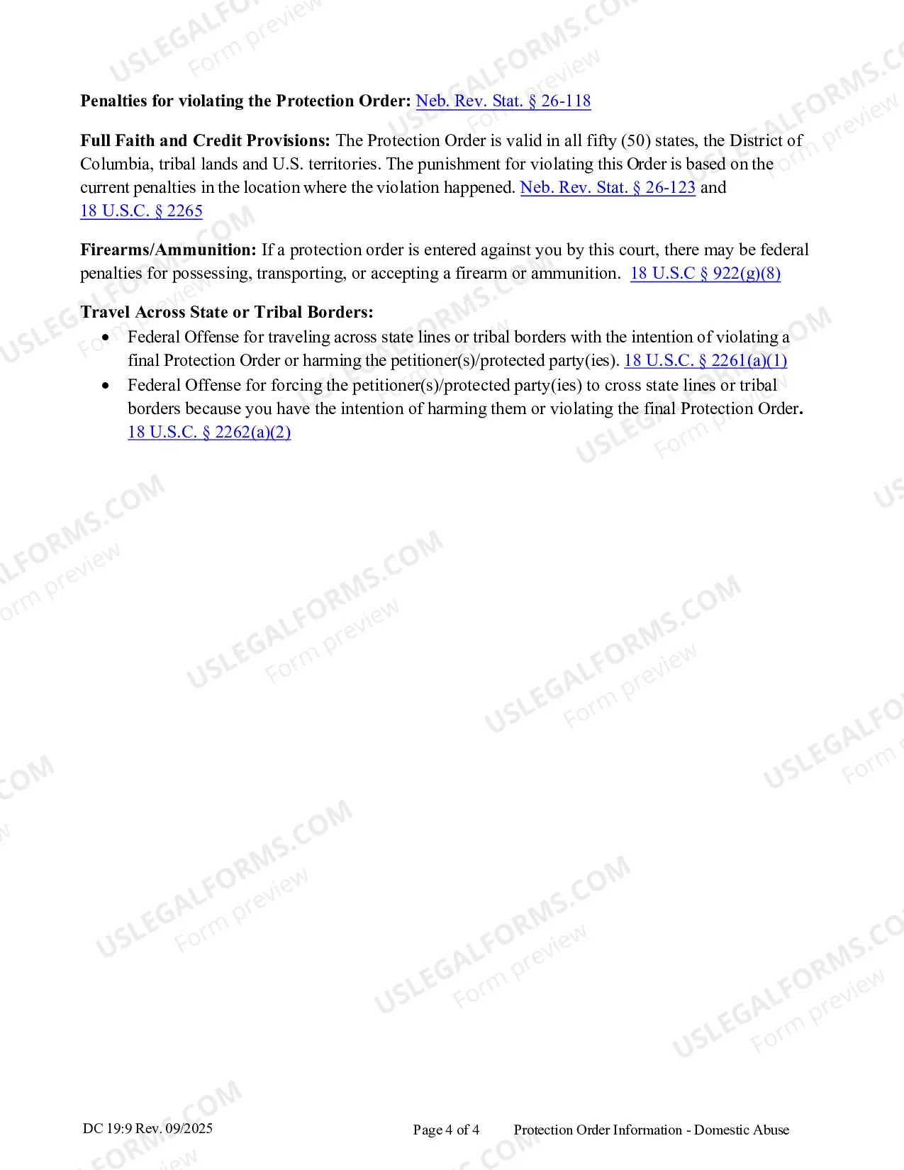 Preview Domestic Abuse, Information, Protection Order Information