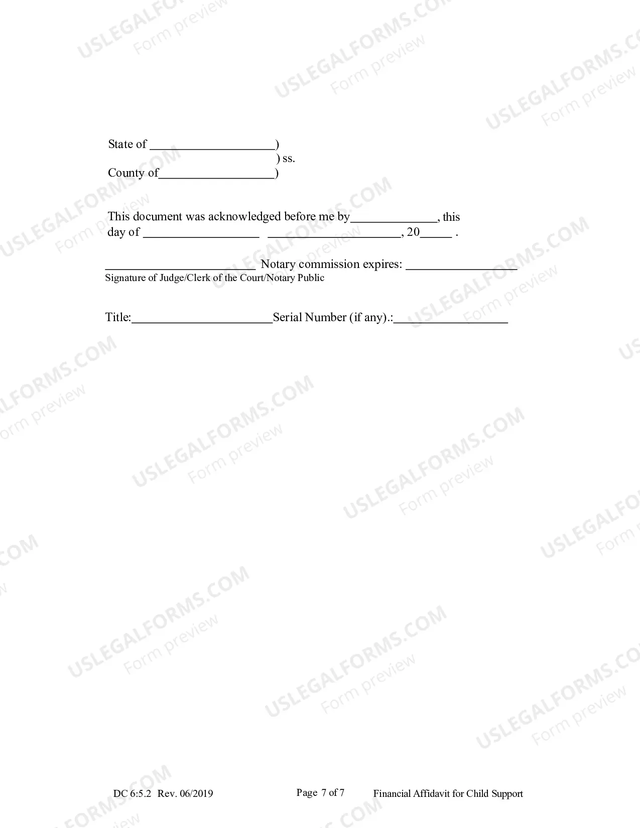 Preview Financial Affidavit for Child Support (Vietnamese)
