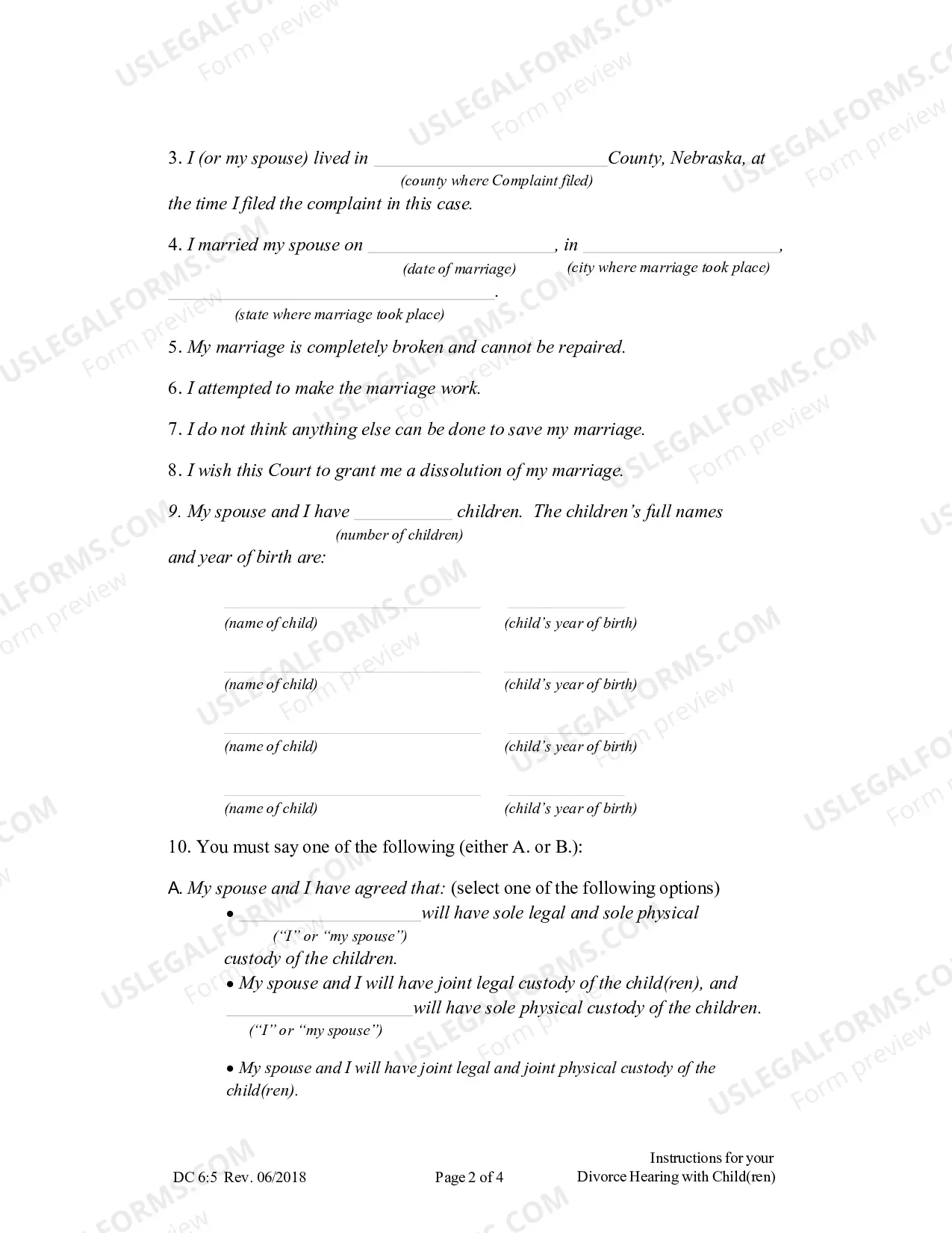 Preview Instructions for Your Divorce Hearing - With Children (English)