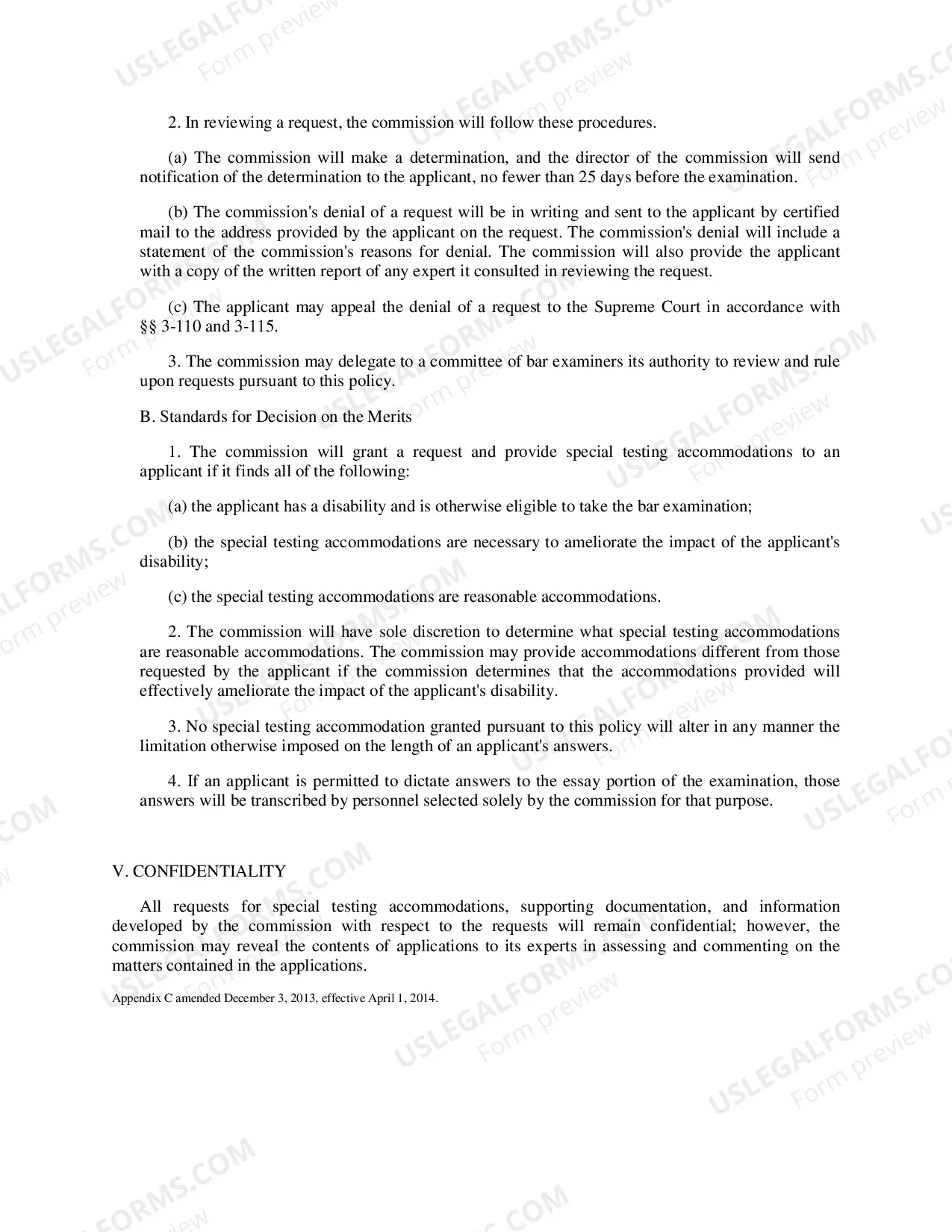 Preview Policy on Applicants with a Disability