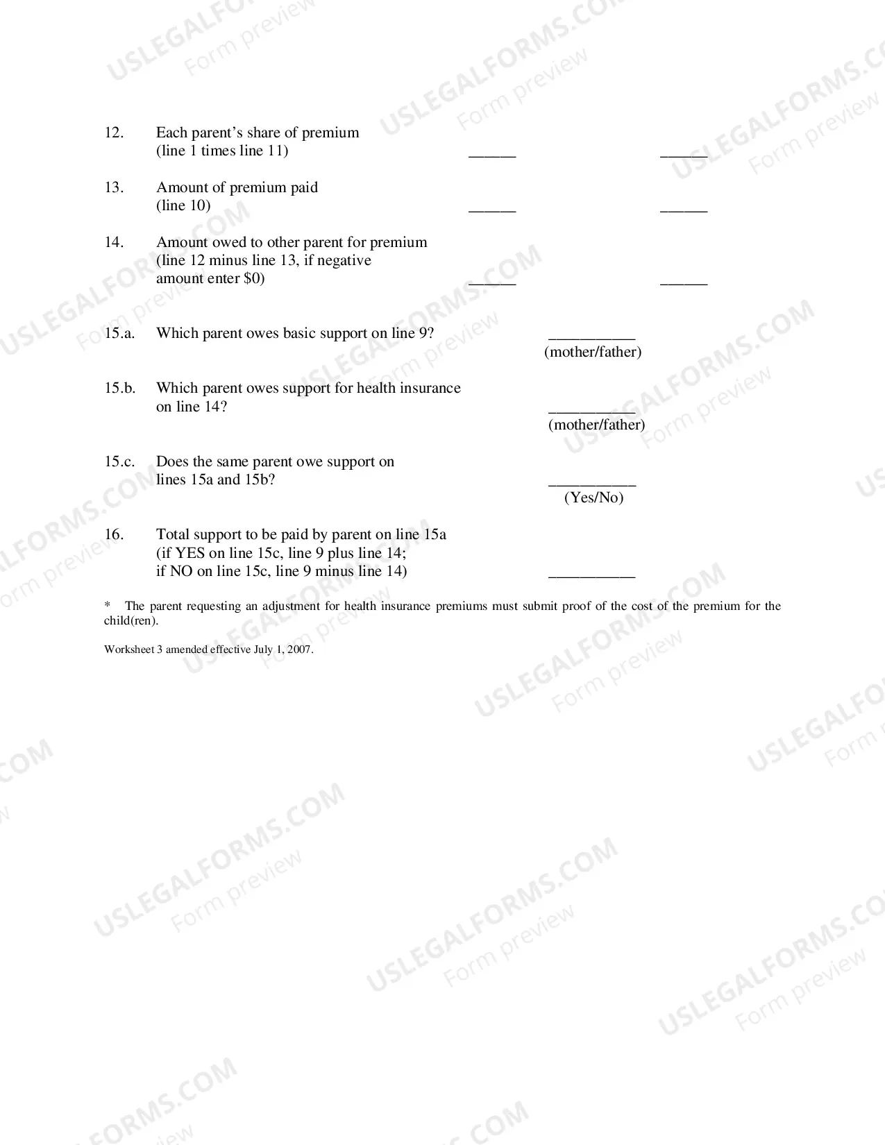 Preview Worksheet 3-Calculation For Joint Physical Custody