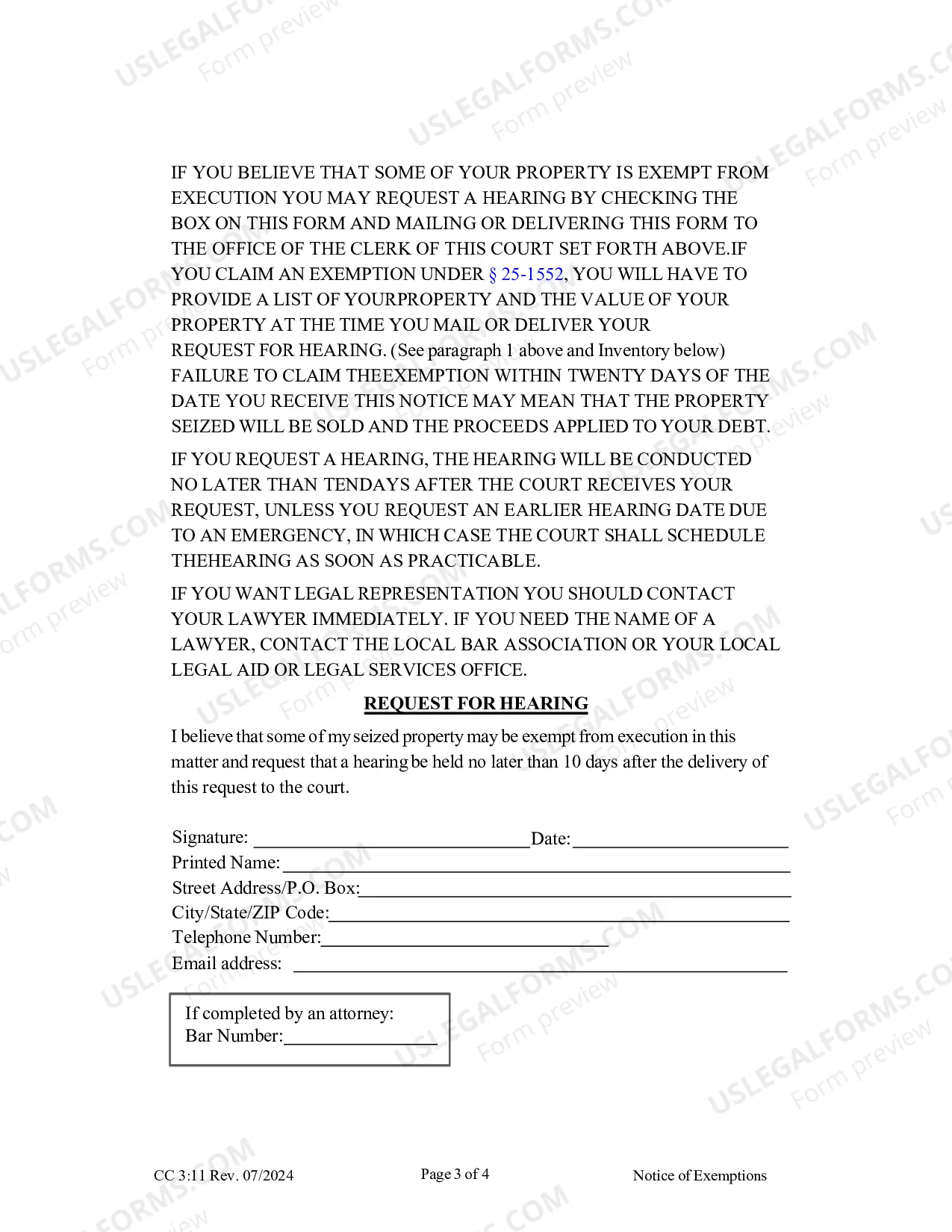 Preview Execution -- Notice of Exemptions (updated February 2015)