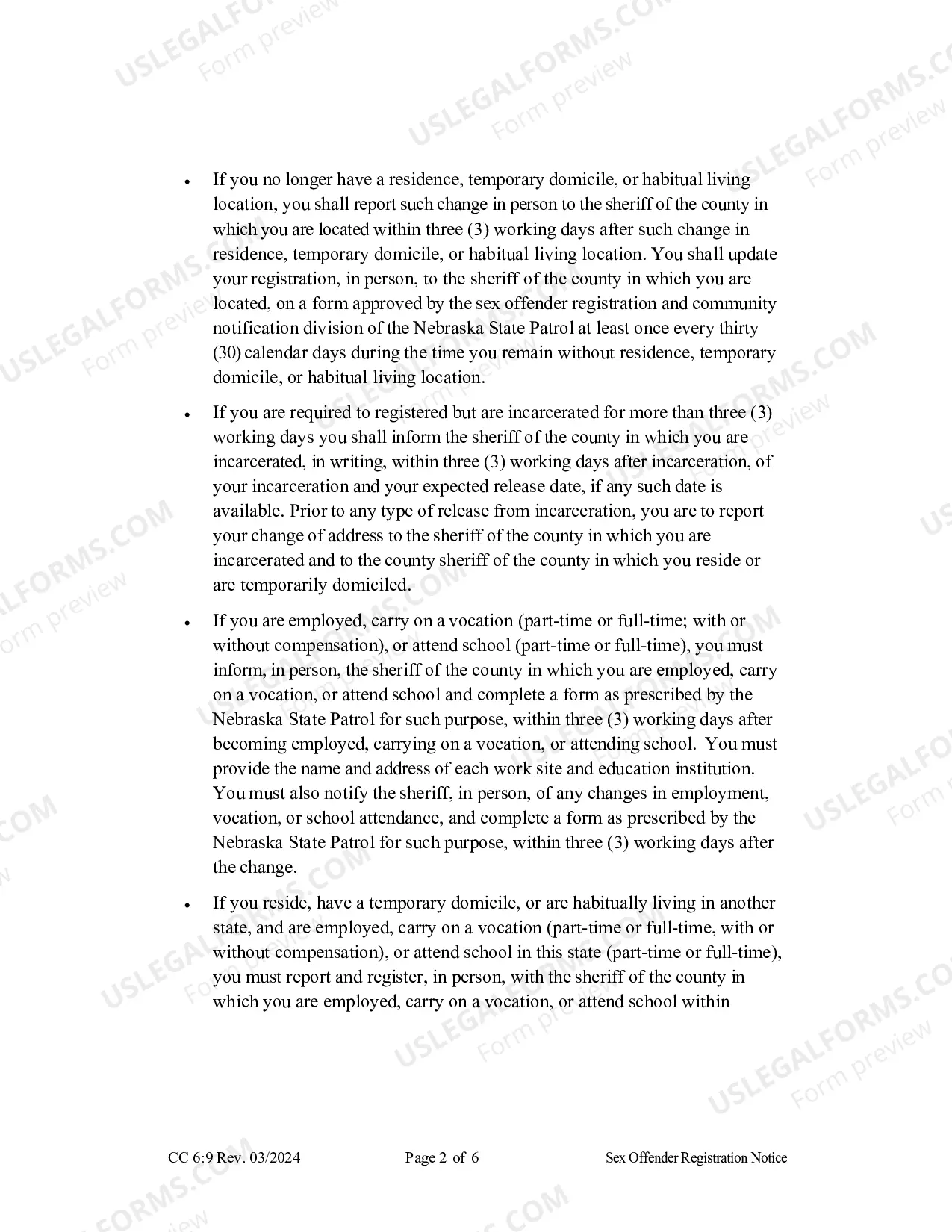 Preview Sex Offender Registration Notice