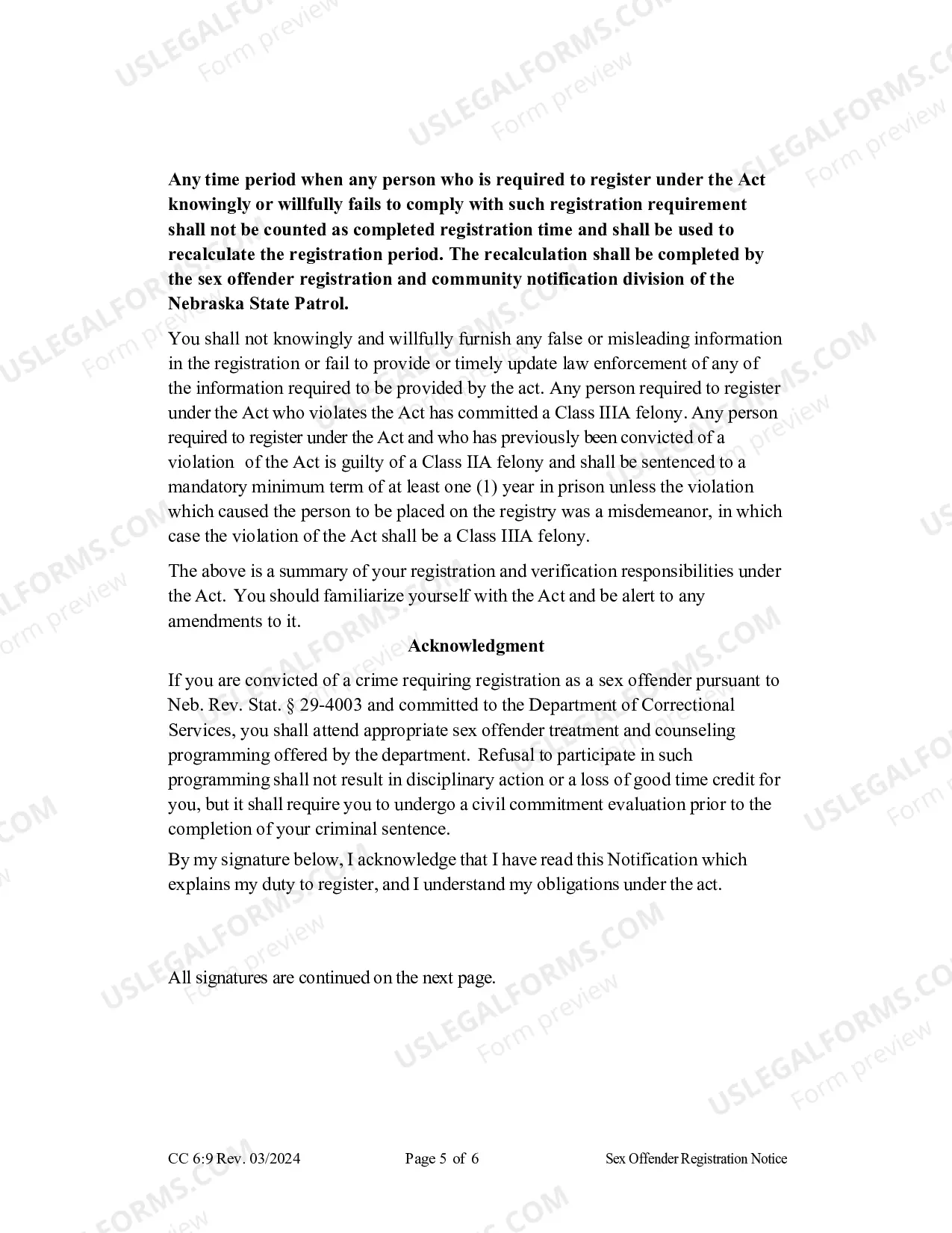 Preview Sex Offender Registration Notice
