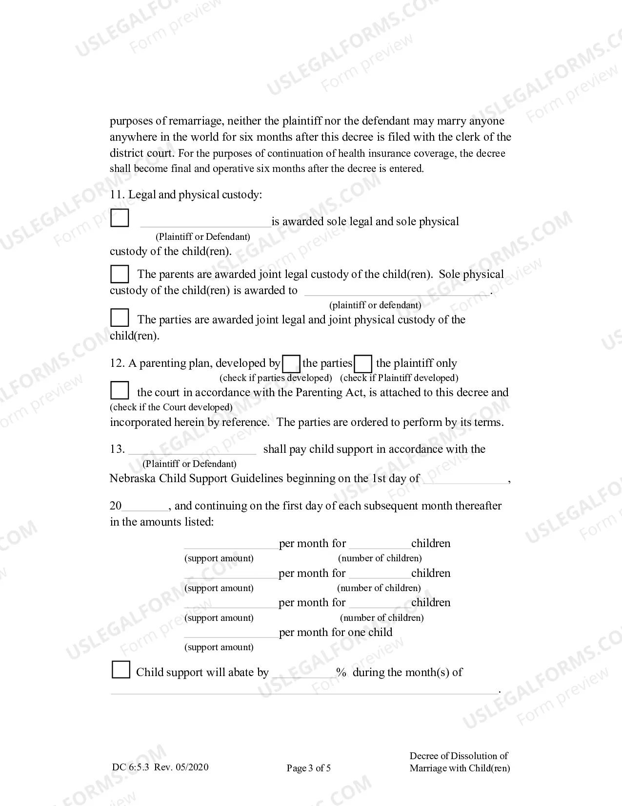 Preview Decree of Dissolution (With Children)