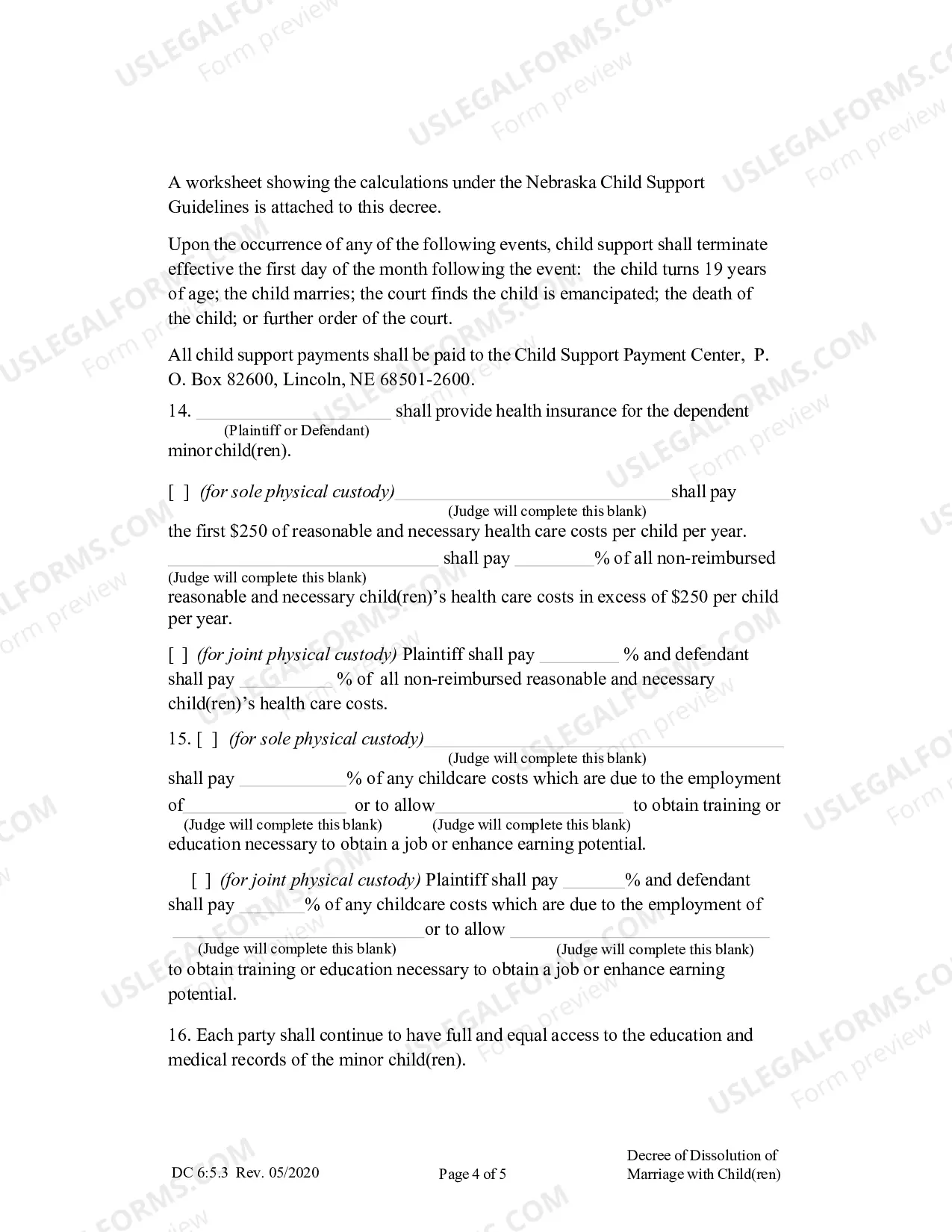 Preview Decree of Dissolution (With Children)