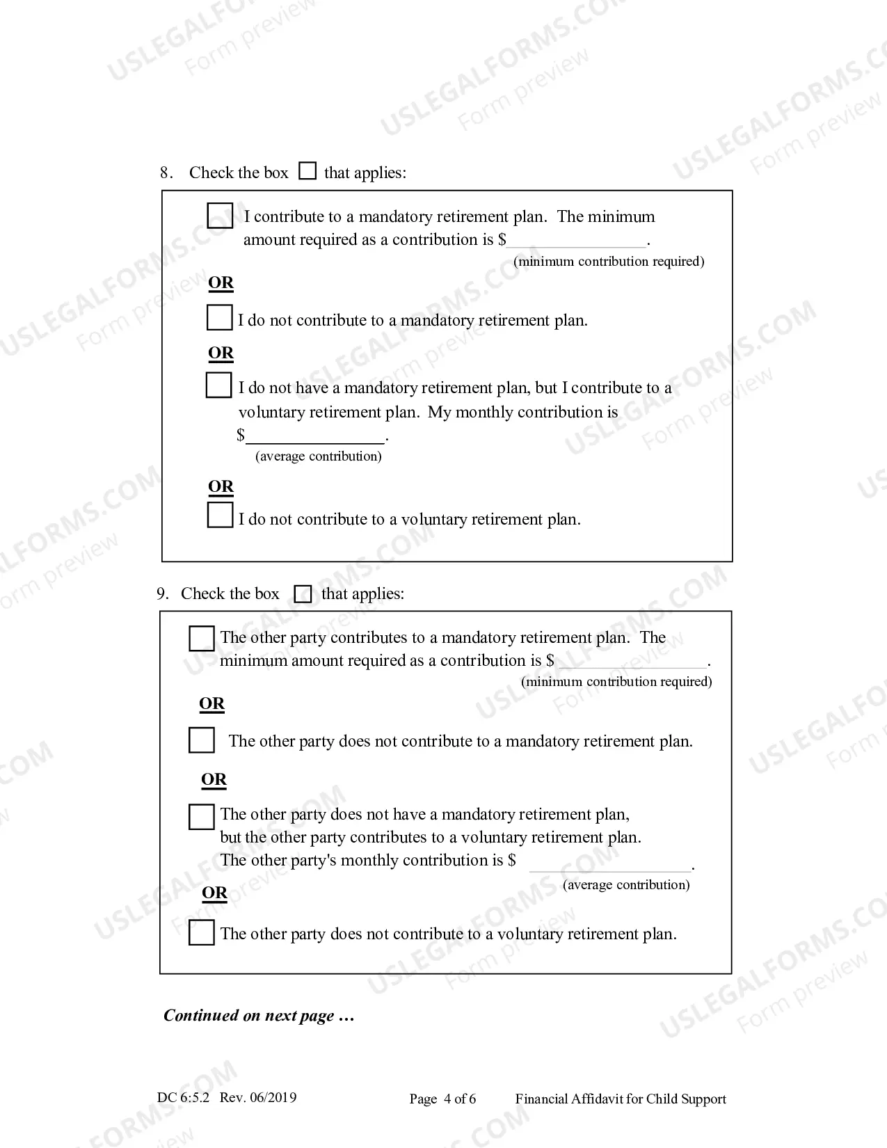 Preview Financial Affidavit For Child Support