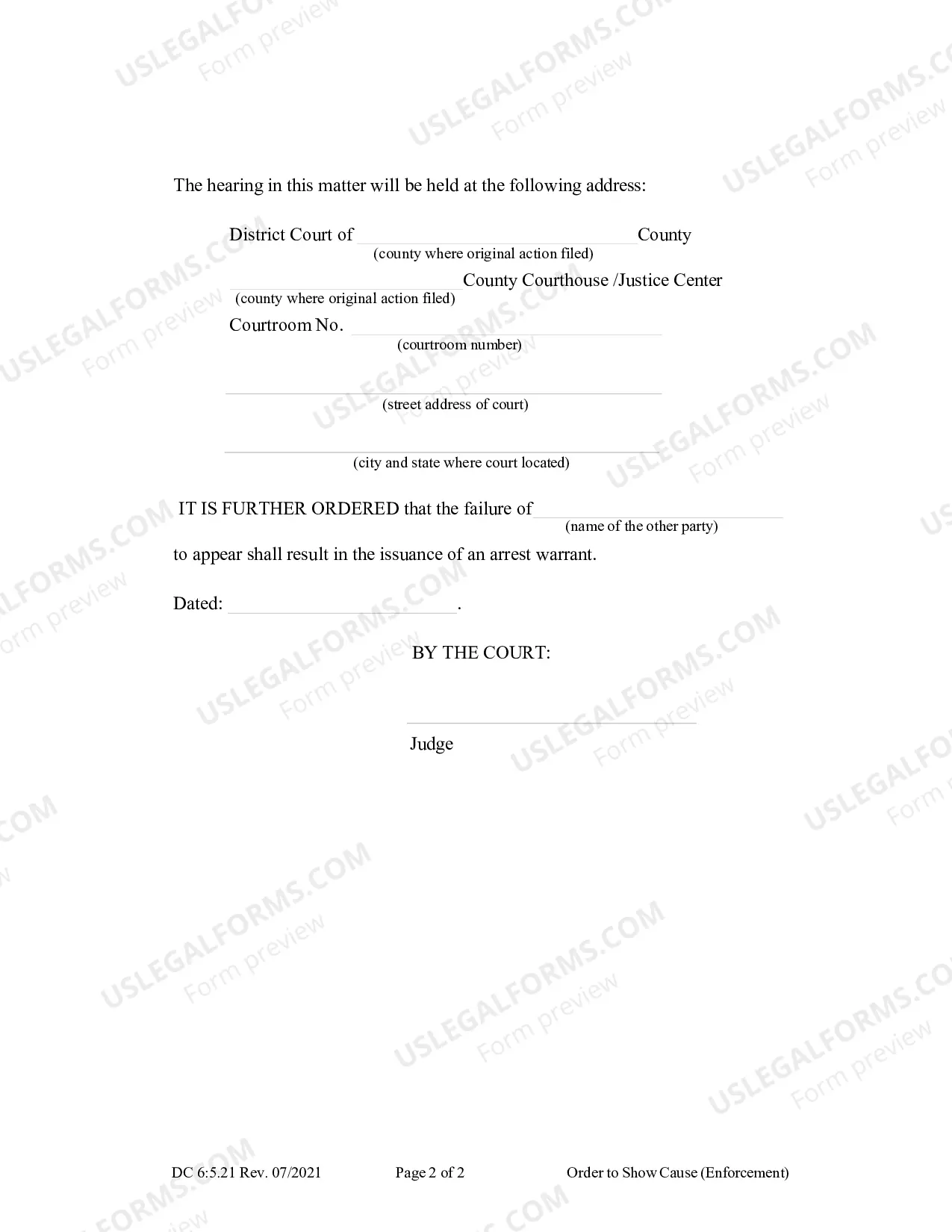 Preview Order to Show Cause (Child Support) (updated October 2013)