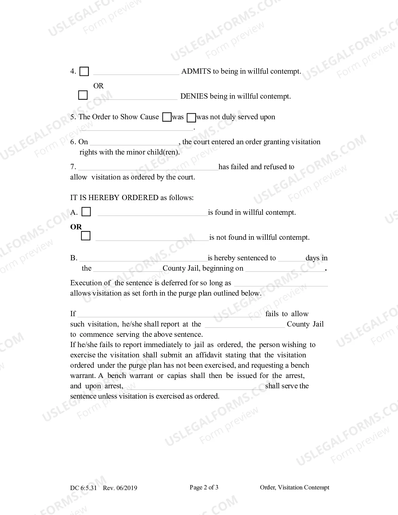 Preview Proposed Order (Visitaton)