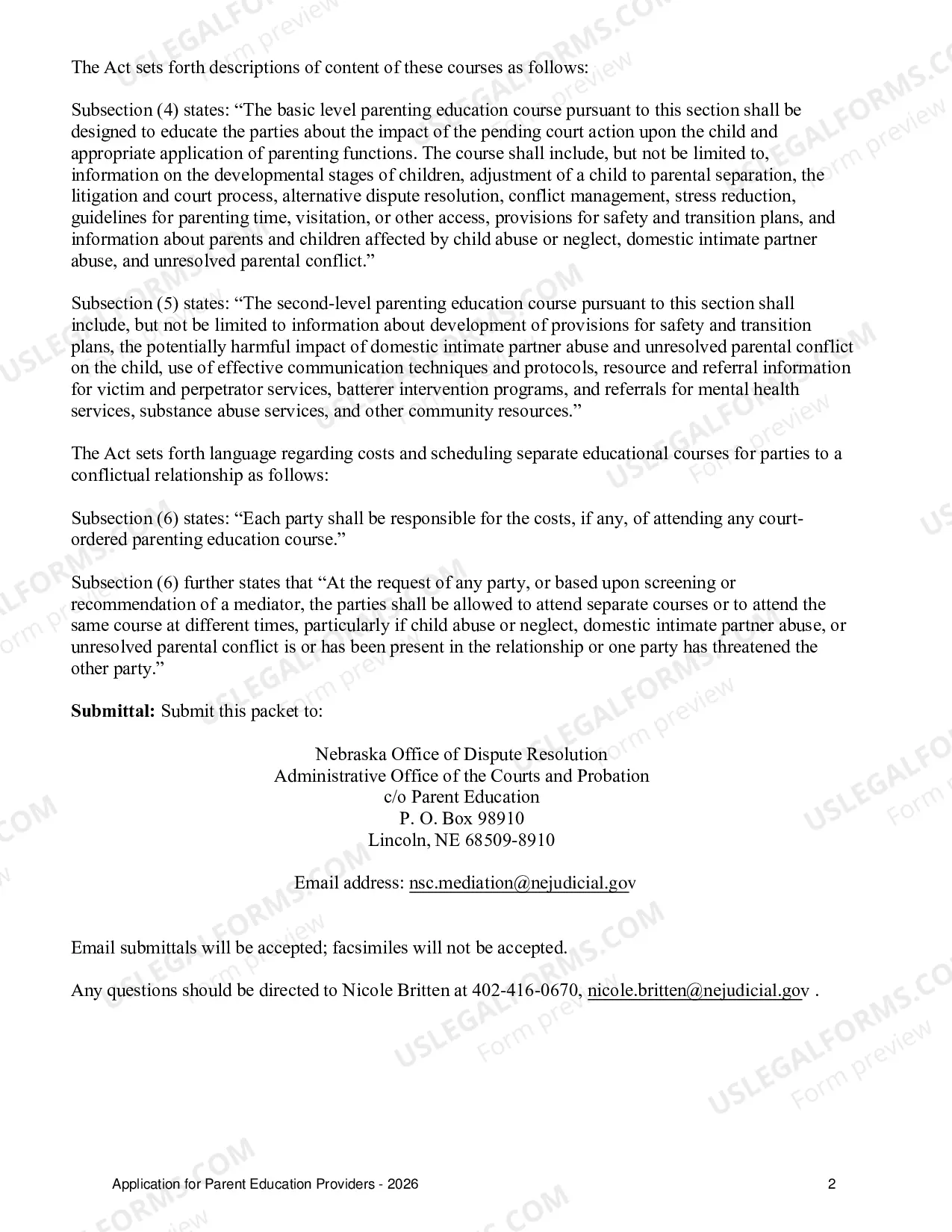 Preview Parenting Education Approval Packet (updated October 2016)