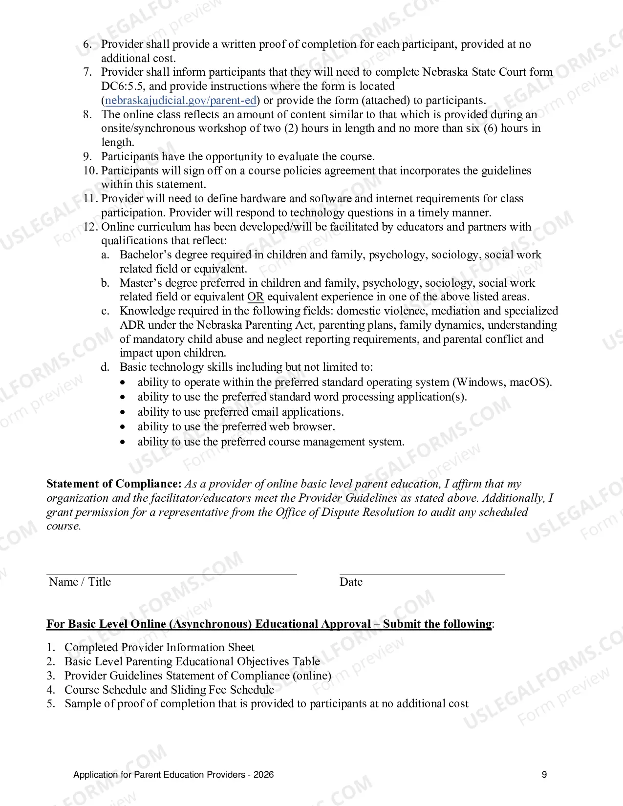 Preview Parenting Education Approval Packet (updated October 2016)
