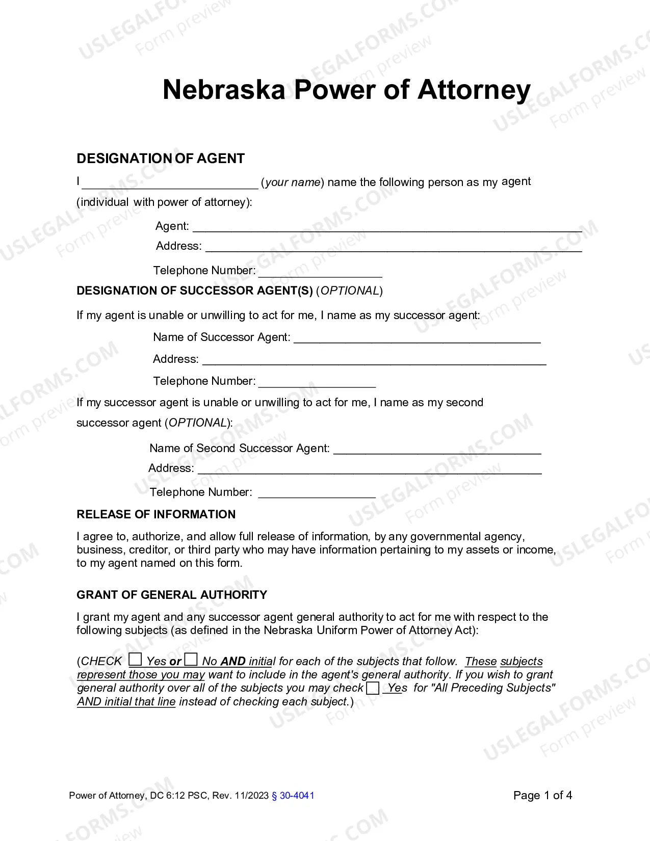 Preview Power of Attorney (General)