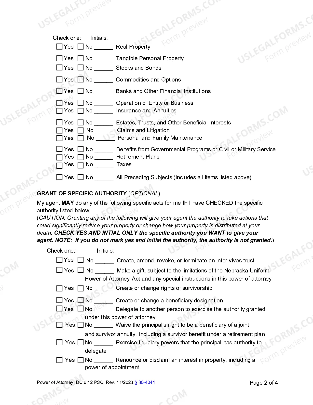 Preview Power of Attorney (General)