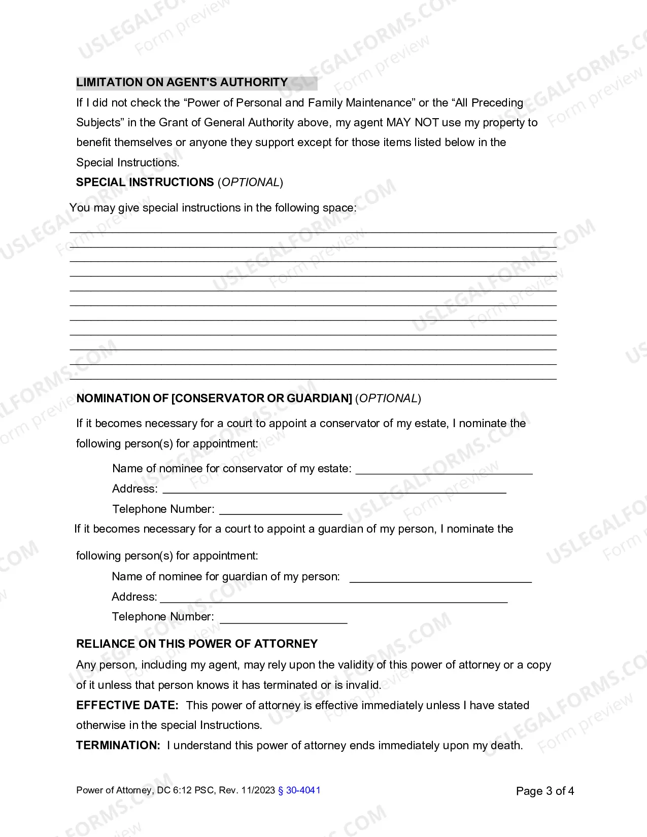 Preview Power of Attorney (General)