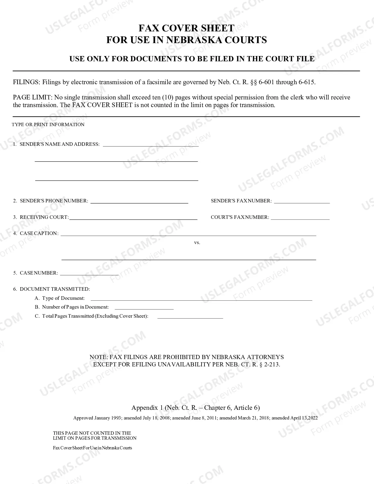 Preview Fax Cover Sheet