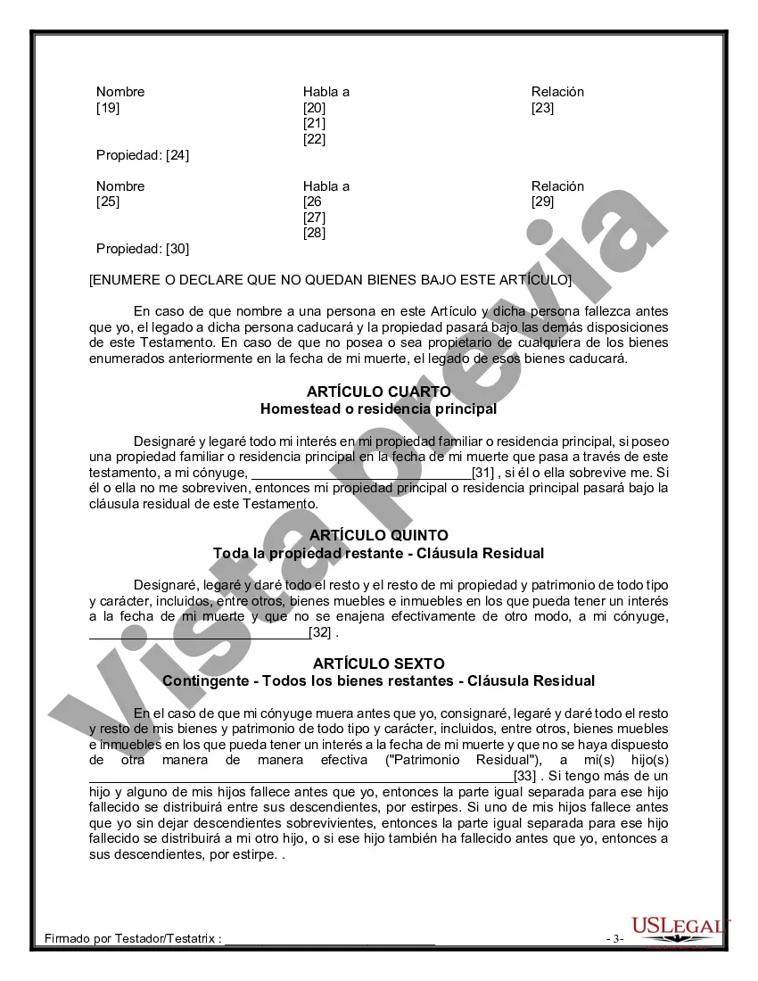 Preview Paquete de Voluntades Mutuas con Últimas Voluntades y Testamentos para Pareja Casada con Hijos Menores