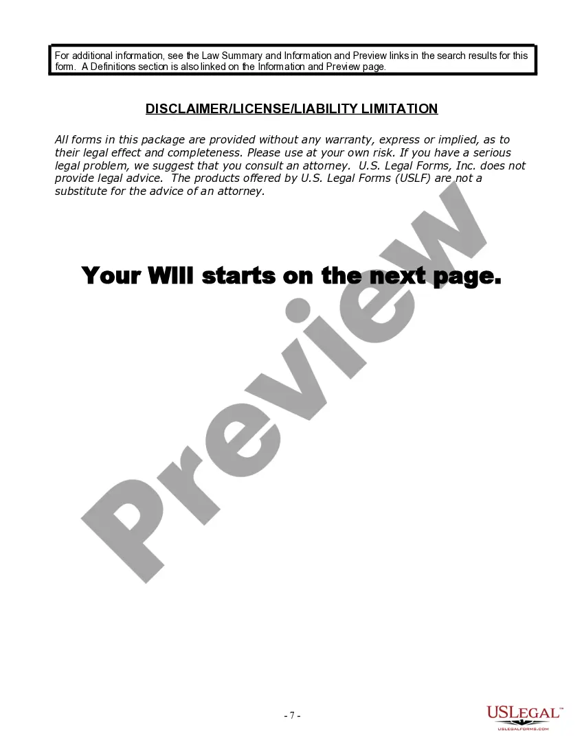 Preview Last Will and Testament for a Widow or Widower with Adult Children