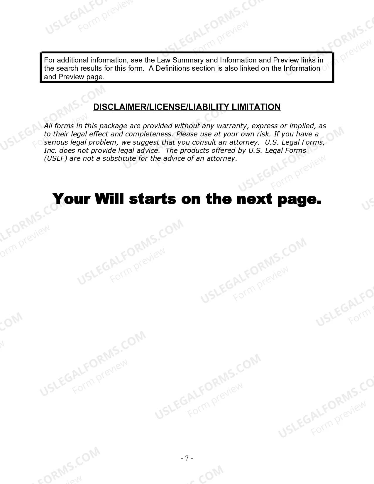 Preview Last Will and Testament for a Widow or Widower with Adult and Minor Children
