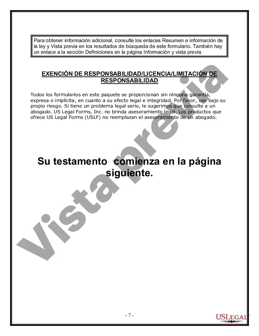 Preview Última voluntad y testamento para otras personas