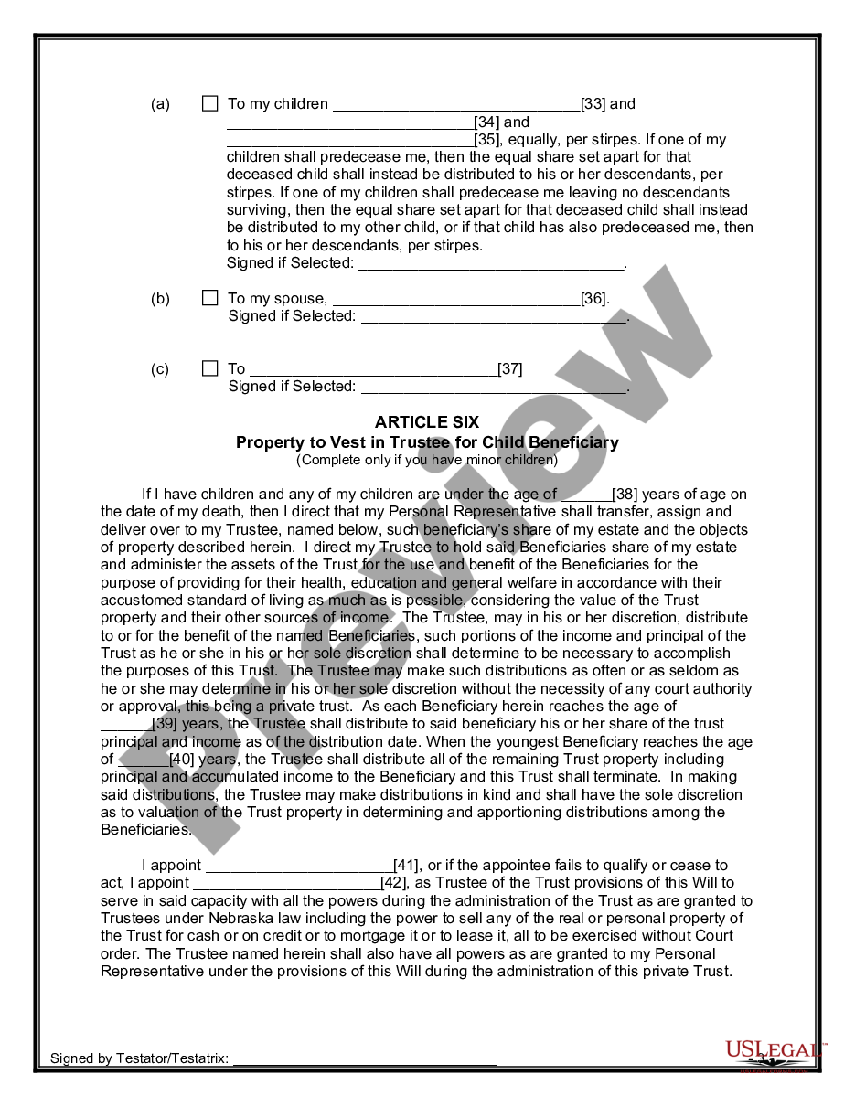 page 9 Last Will and Testament for other Persons preview