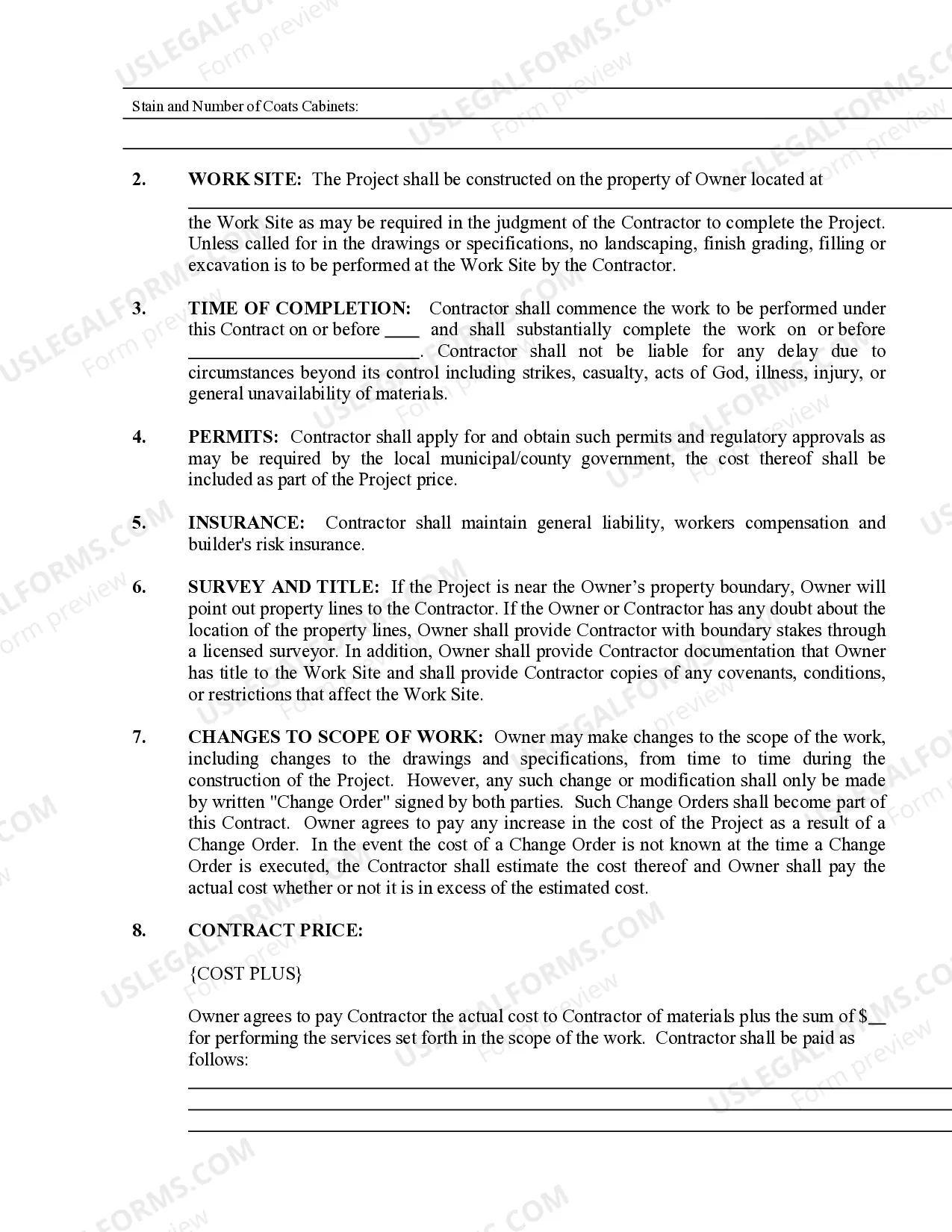 Preview Painting Contract for Contractor