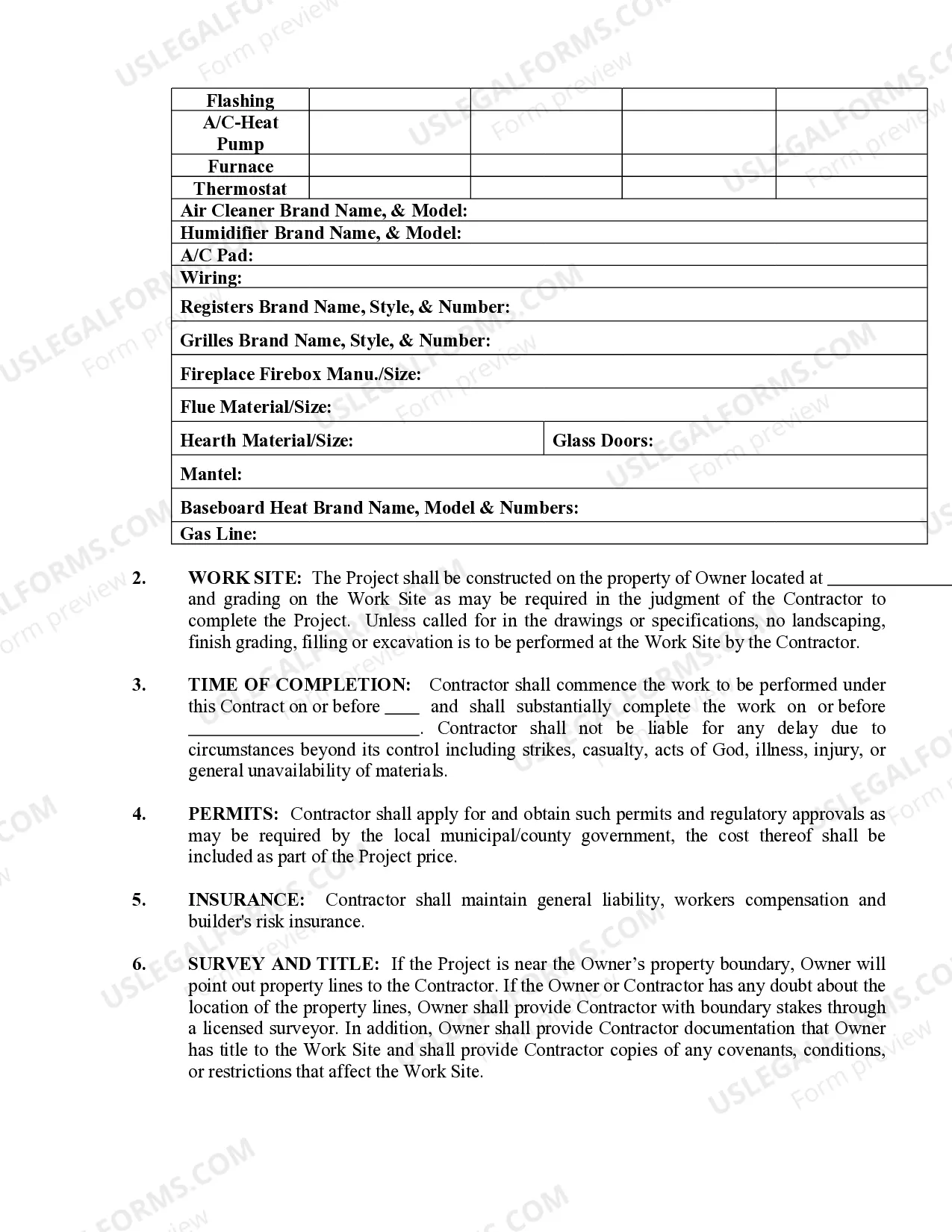 Preview HVAC Contract for Contractor