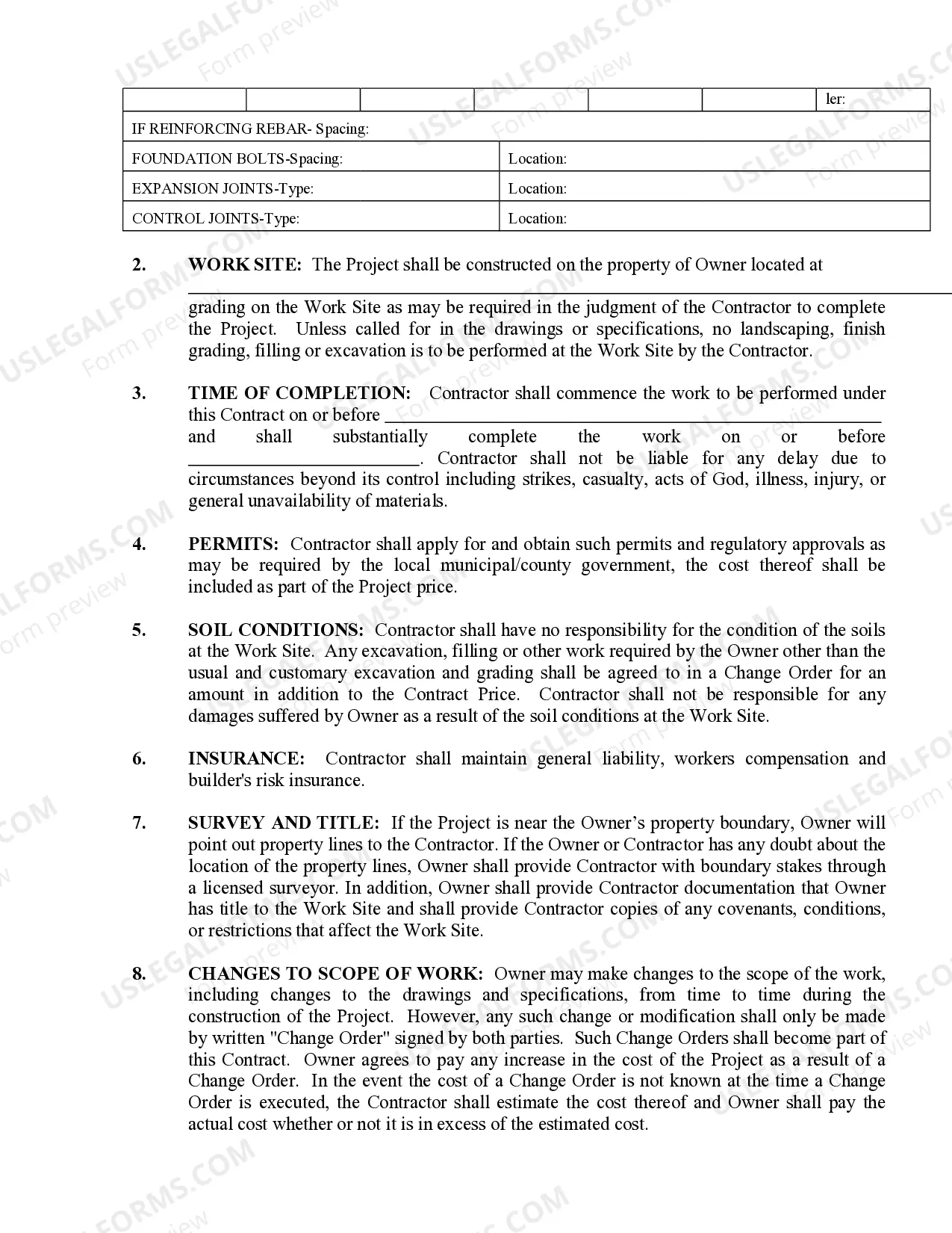 Preview Concrete Mason Contract for Contractor