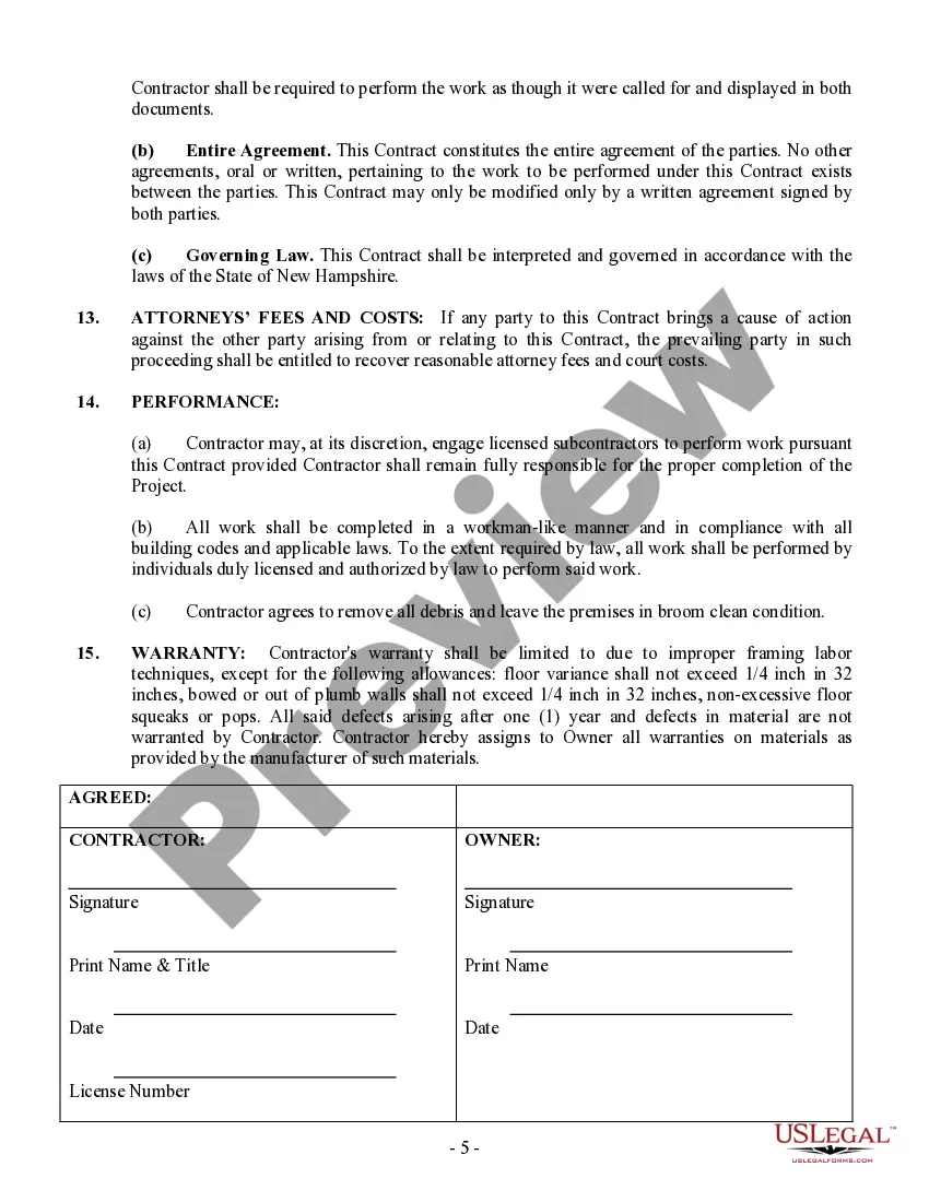 Get Framing Contract for Contractor Preview Framing Contract for Contractor