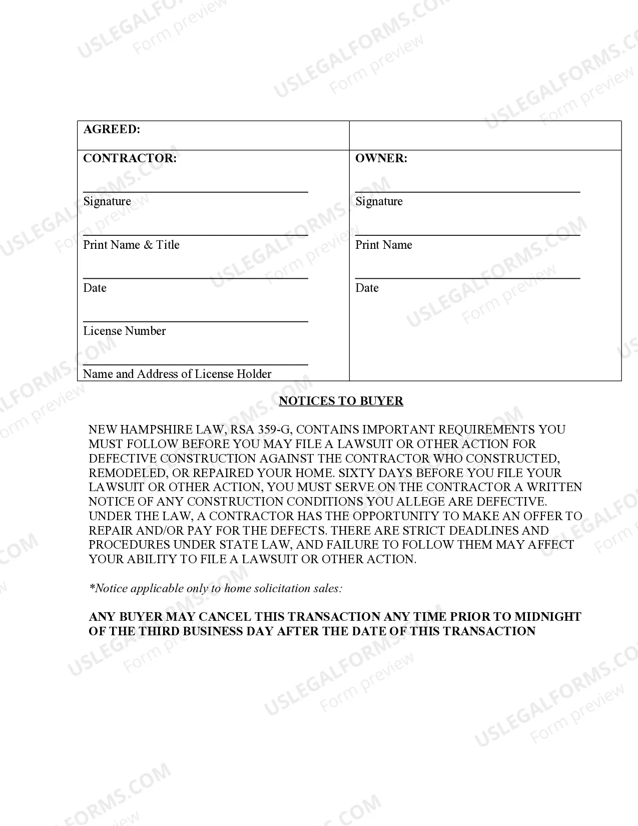 Preview Paving Contract for Contractor